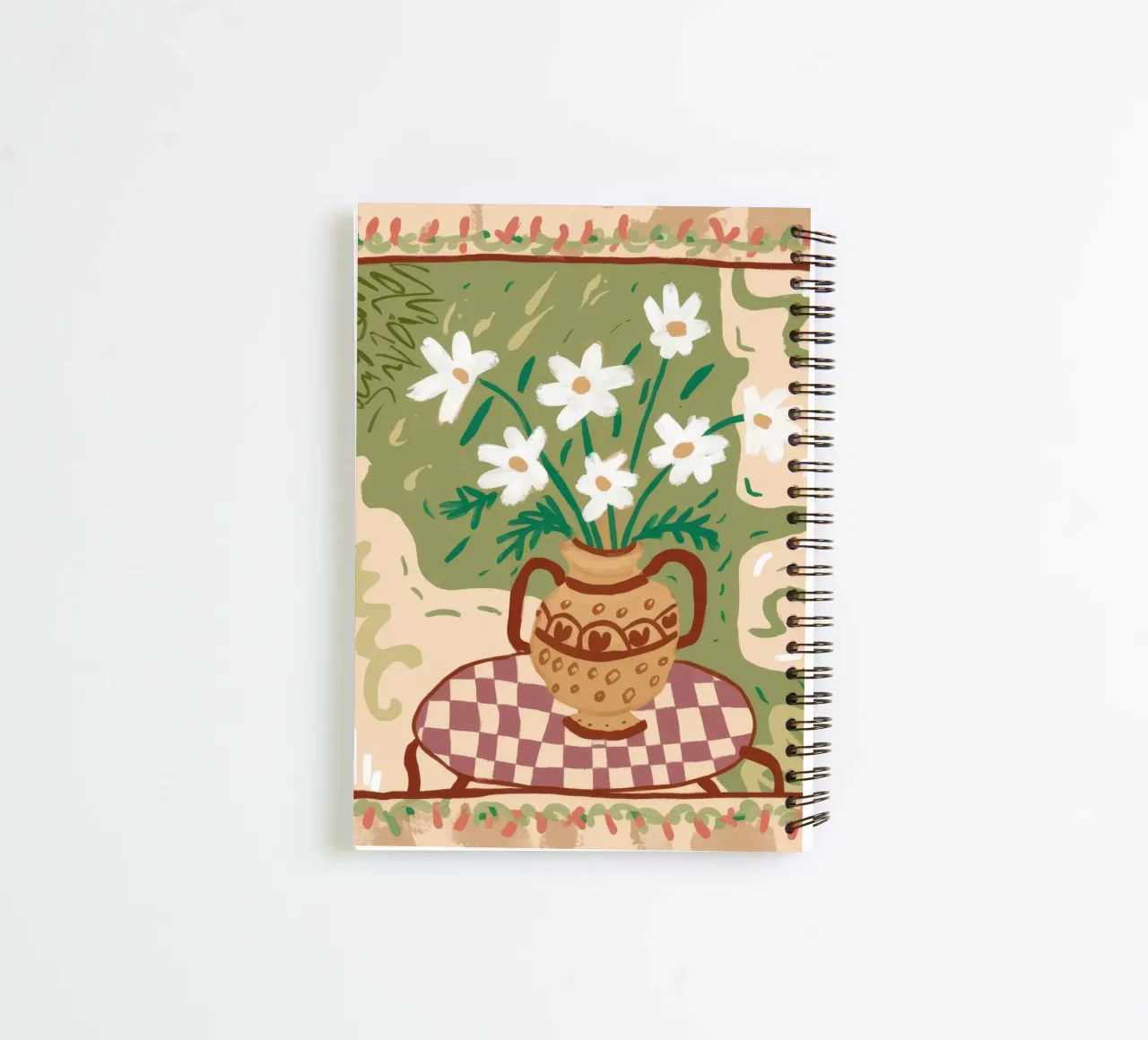 Checkered Lily Tapestry spiral notebook by Pan Denim