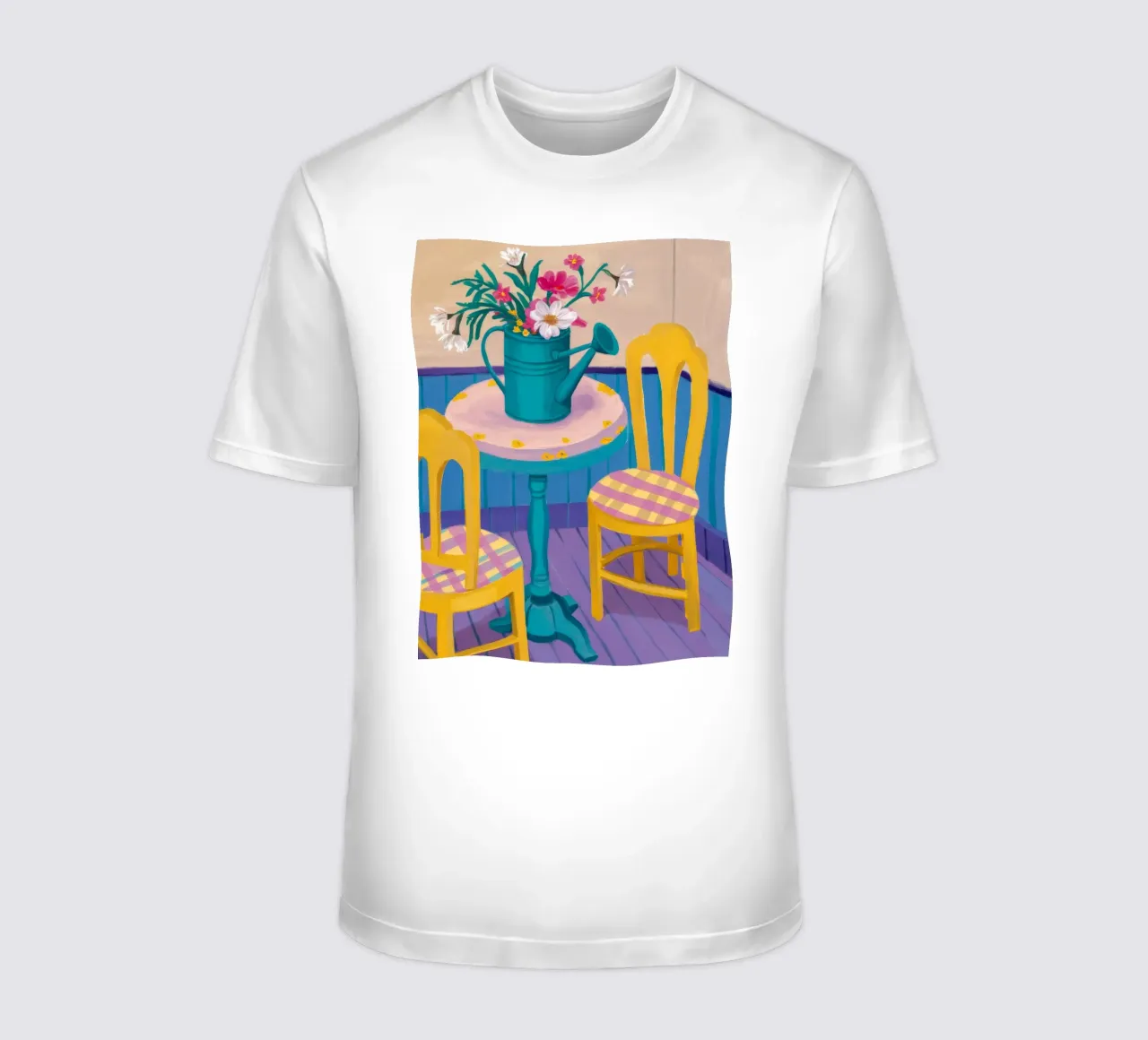 Sedia gialla L'ora del tè t-shirt da Pan Denim
