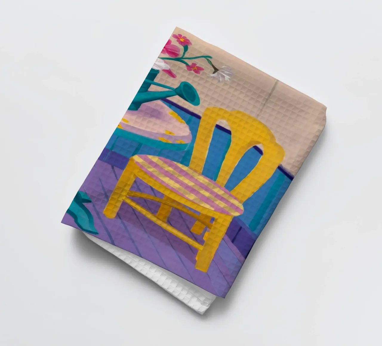 L'heure du thé sur la chaise jaune torchon de Pan Denim