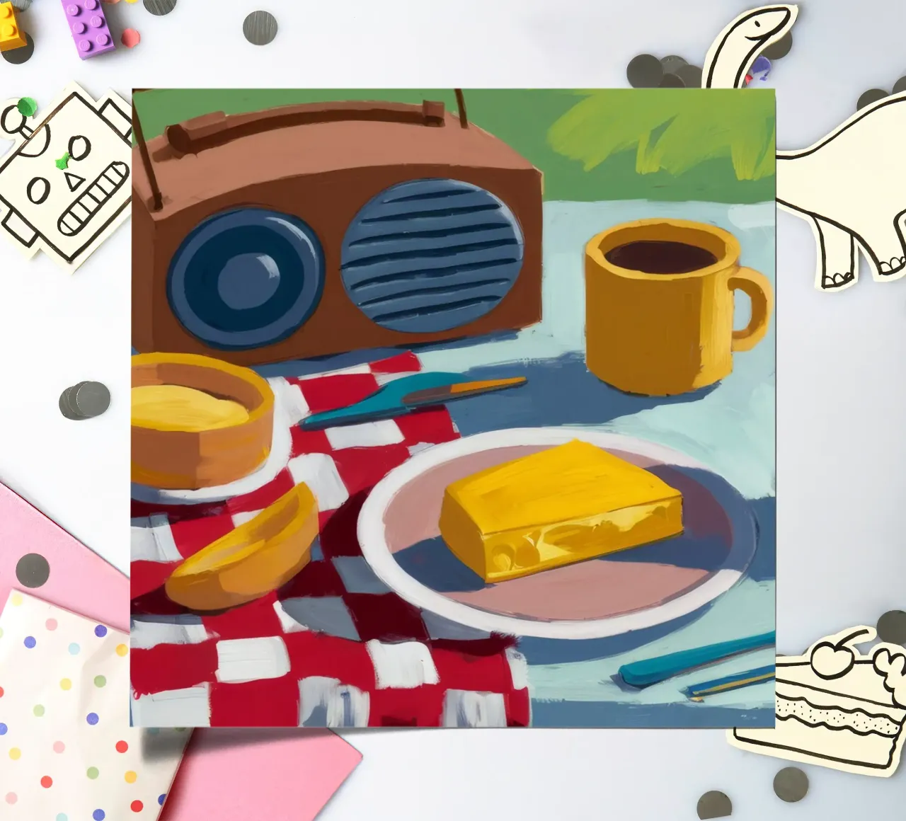Retro-Radio-Essen Stickerbogen von Fable Tempa
