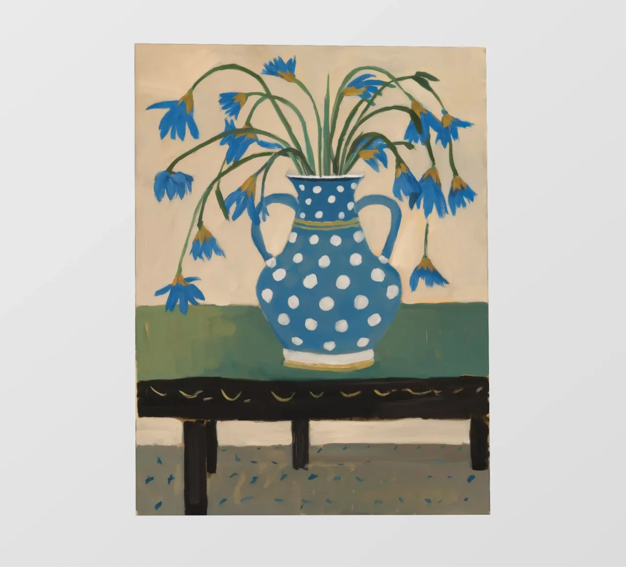 Gepunktete Vase Bluebells Fototapete von Tiga Bersama