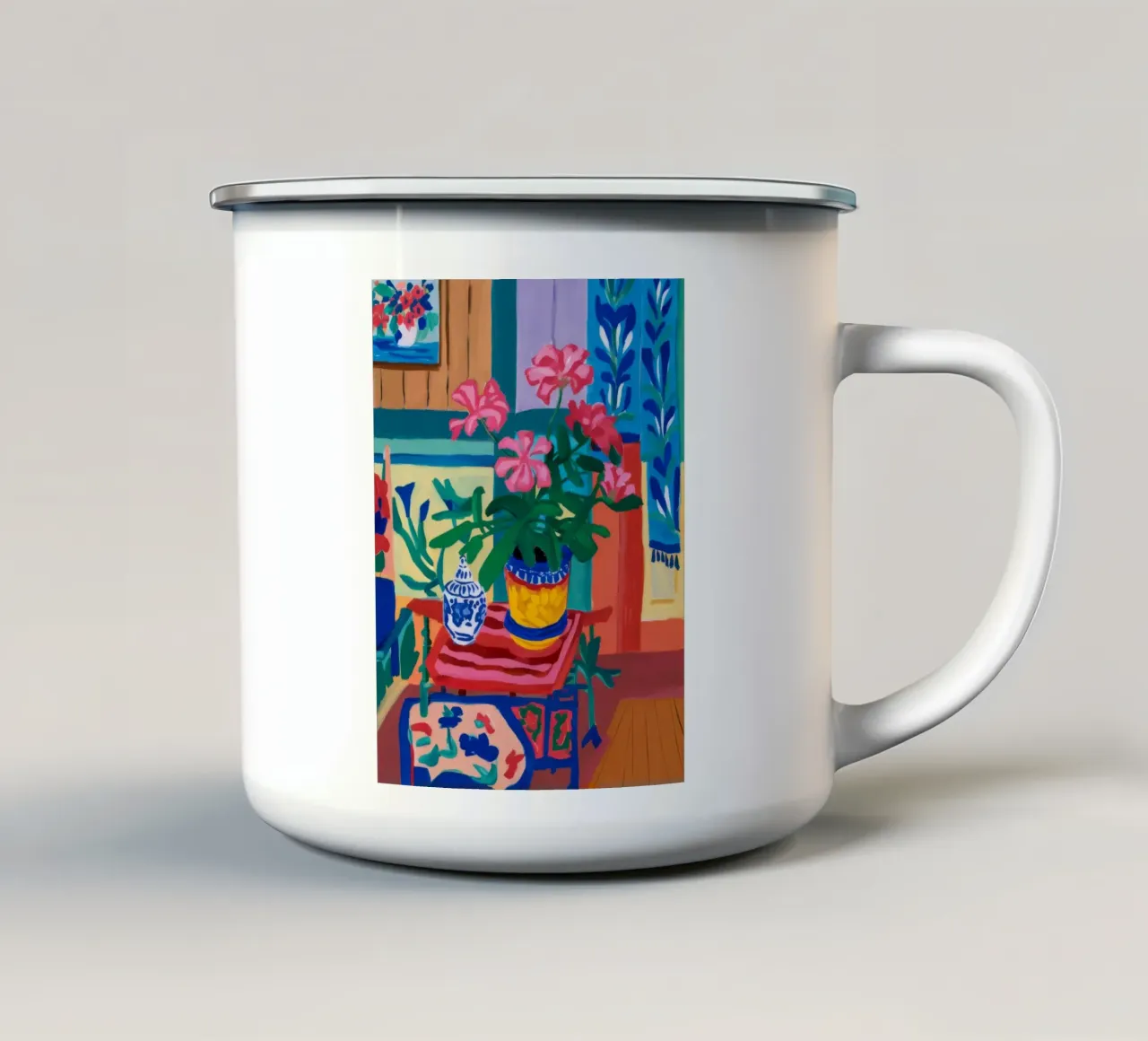 Angolo delle piante bohémien tazza in smalto da Pan Denim