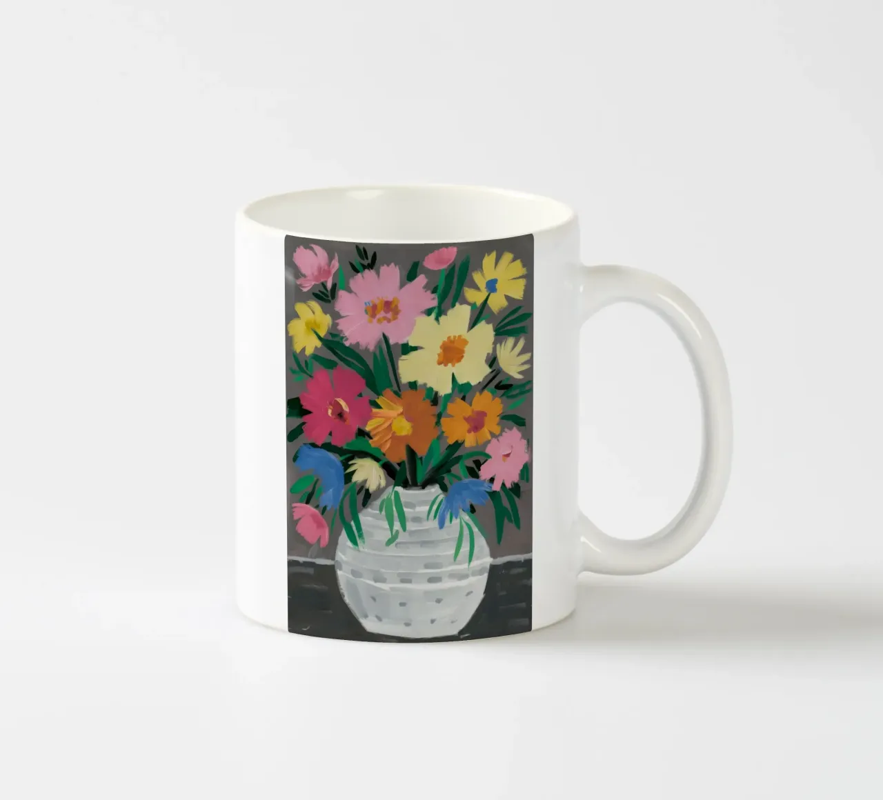 Fiori di cesto intrecciati tazza in ceramica da Tiga Bersama