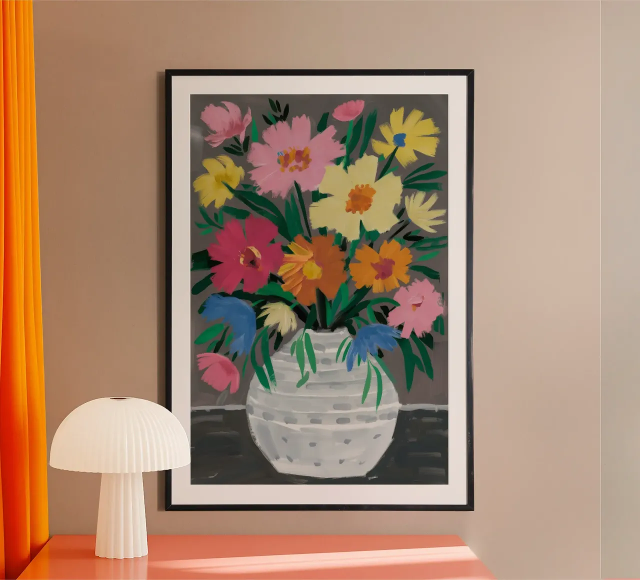 Fiori di cesto intrecciati poster con telaio in alluminio da Tiga Bersama