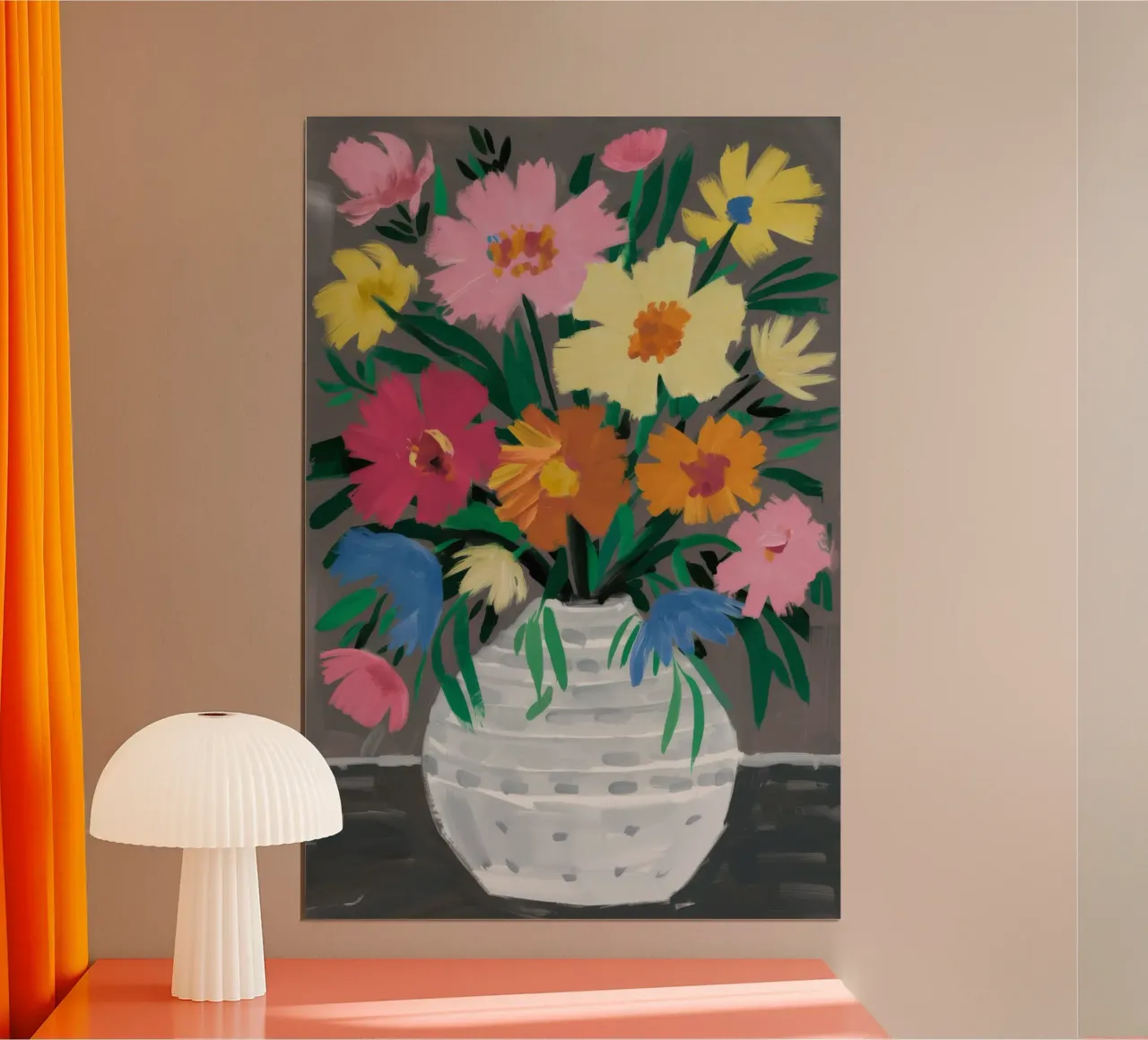 Fiori di cesto intrecciati poster con telaio in alluminio da Tiga Bersama