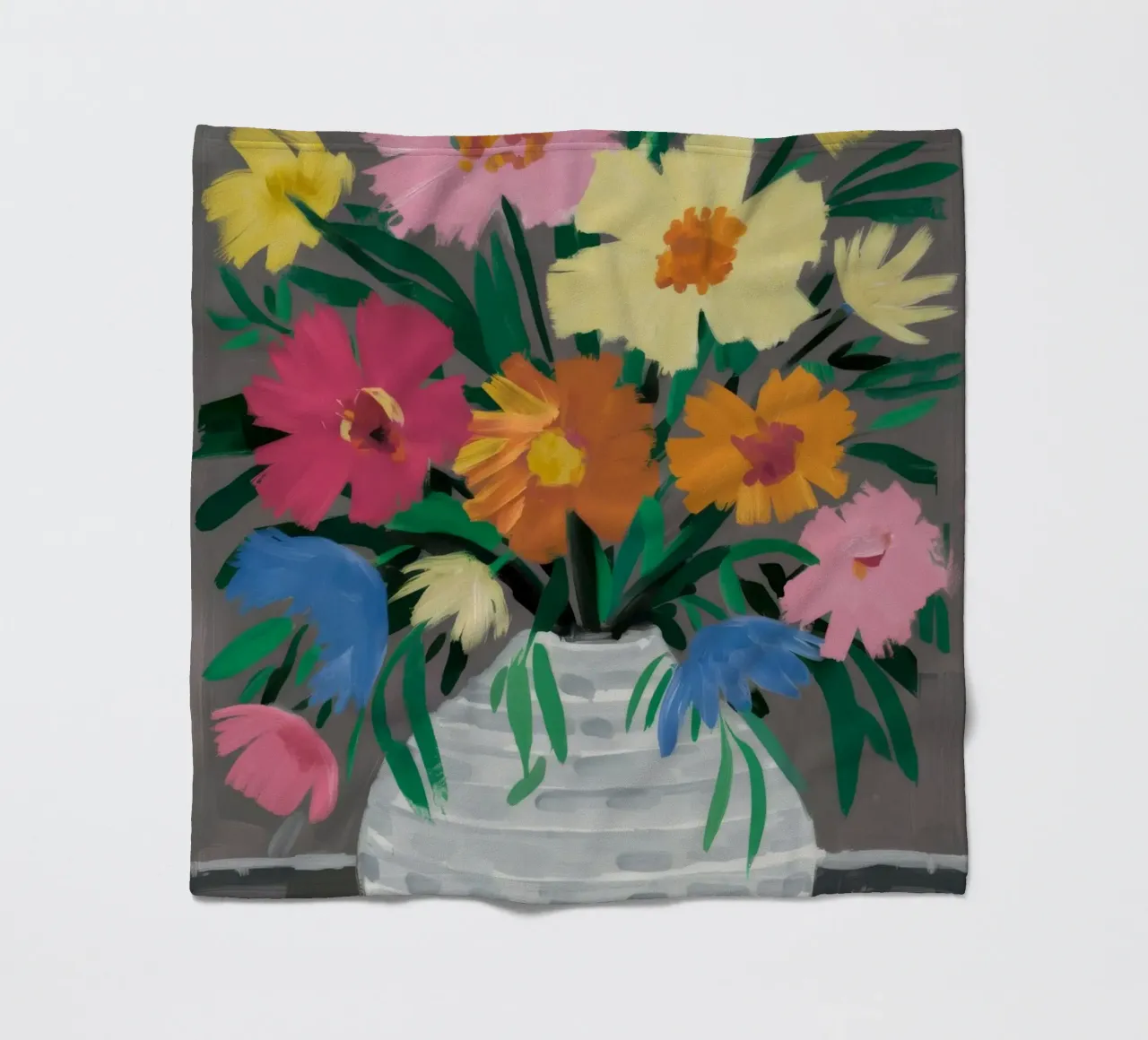 Panier tressé Blooms plaid polaire de Tiga Bersama