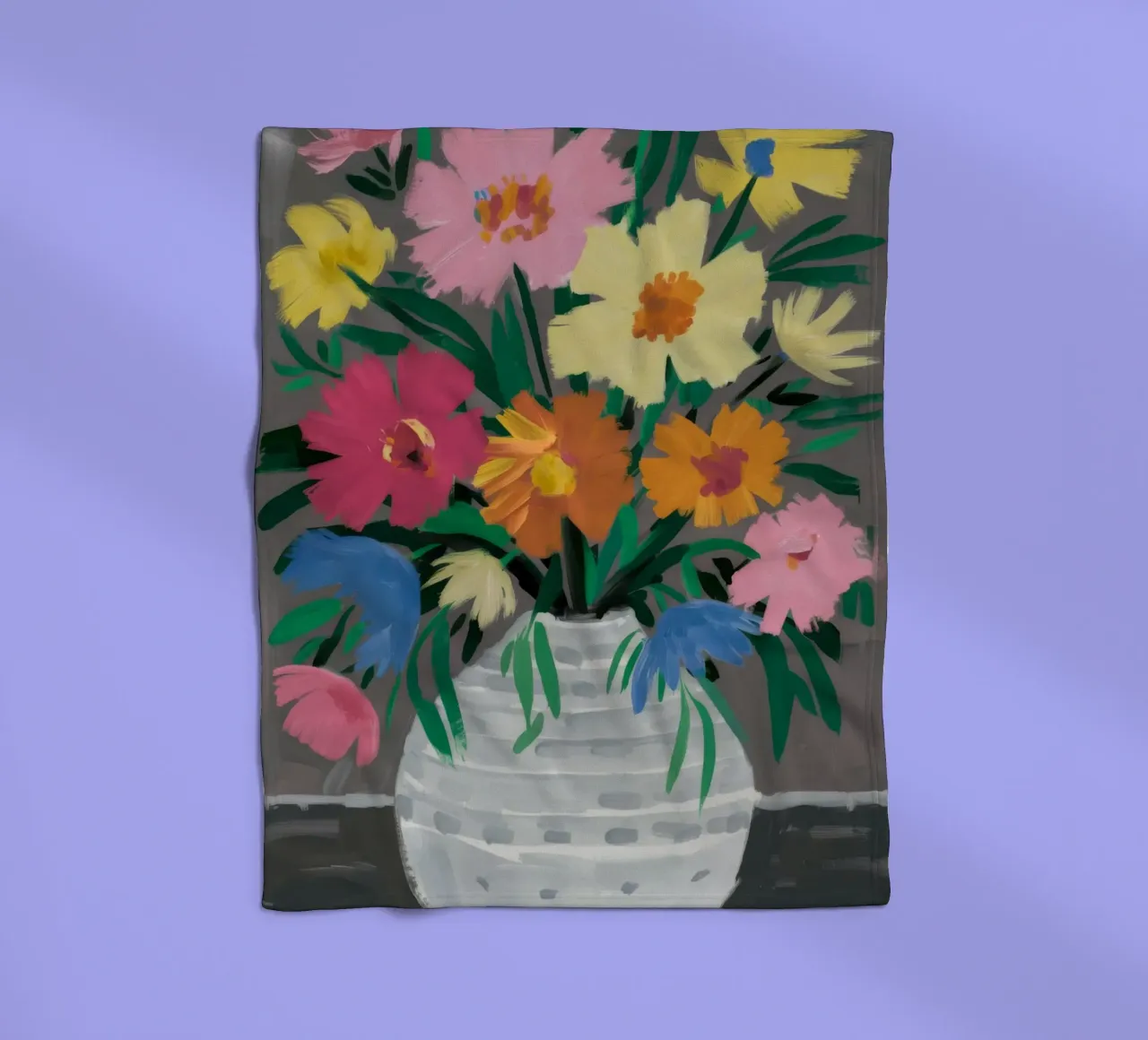 Panier tressé Blooms plaid polaire de Tiga Bersama