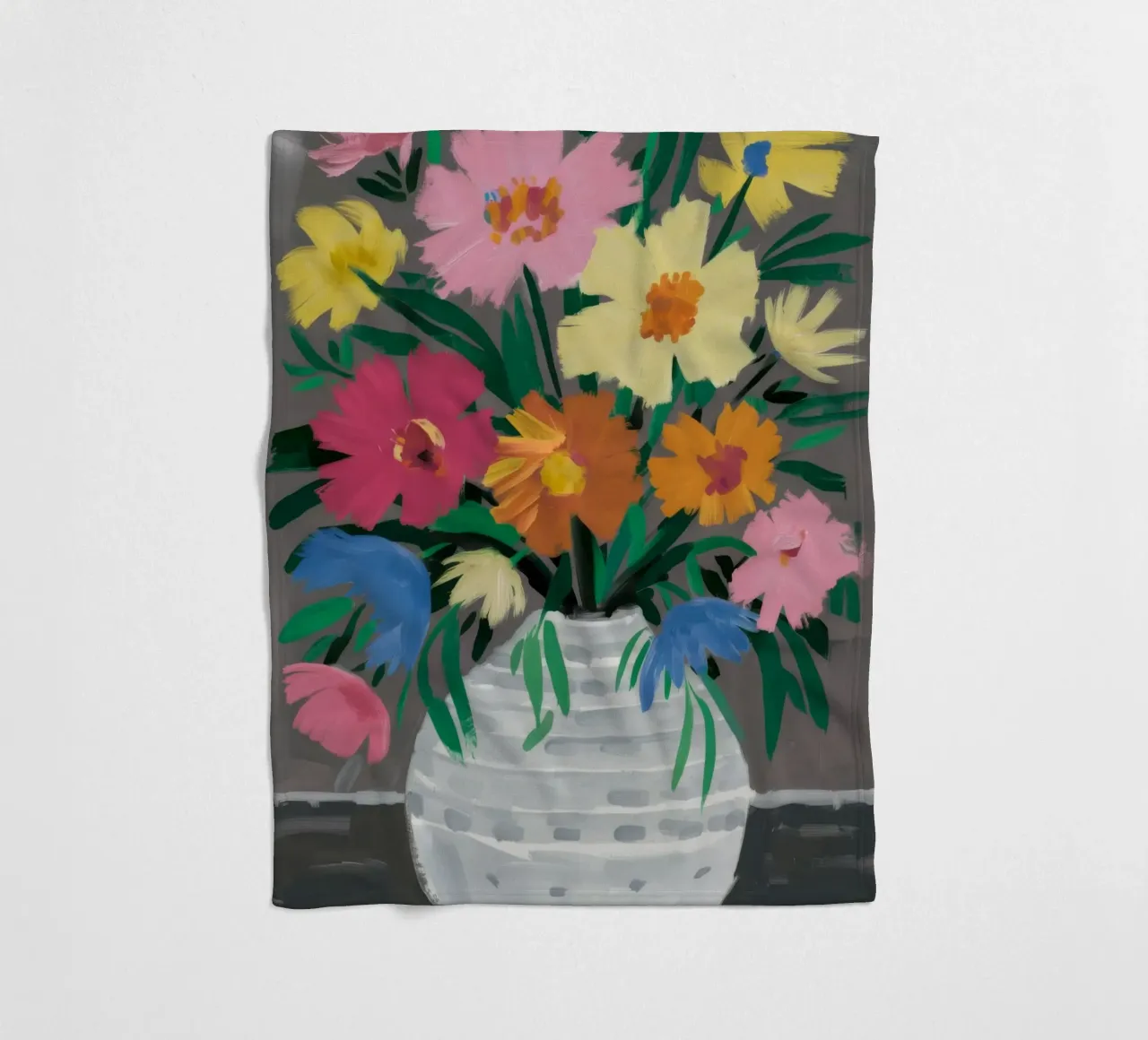 Panier tressé Blooms plaid polaire de Tiga Bersama