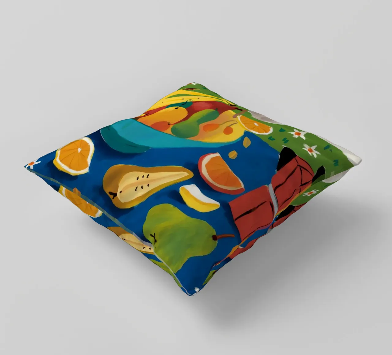 Verdant Fruit Fiesta decorative cushion by Fable Tempa