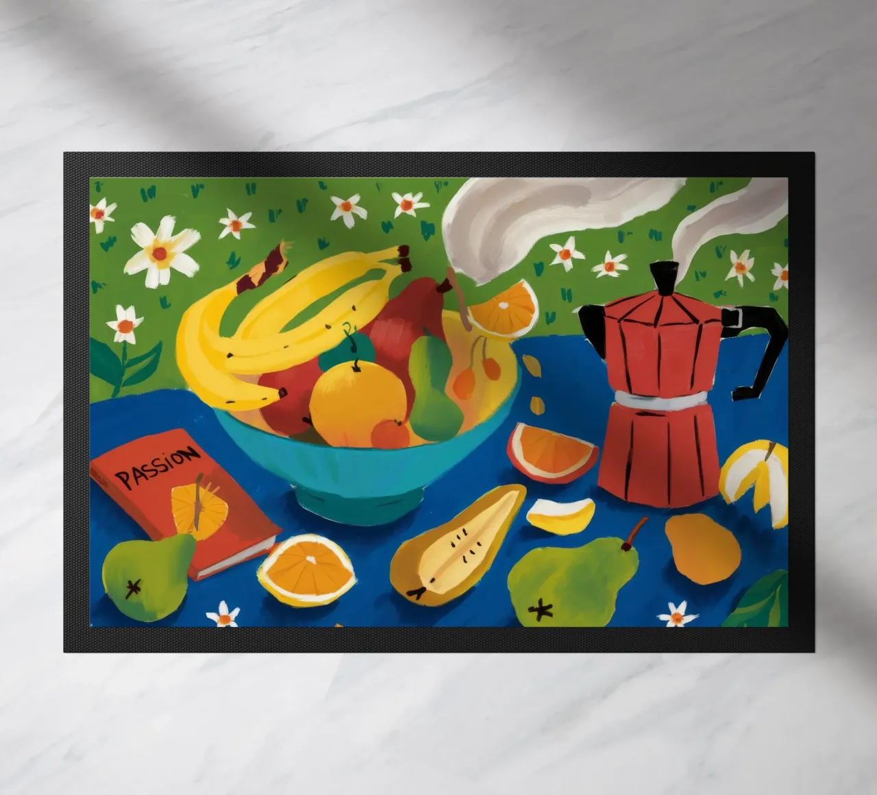Verdant Fruit Fiesta doormat by Fable Tempa