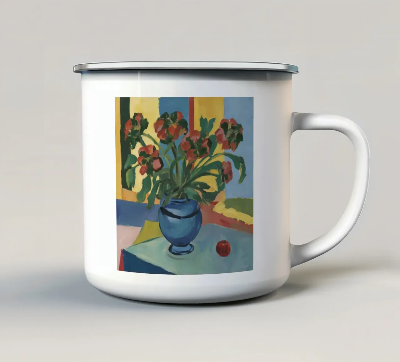 Fiore di bacche di cobalto tazza in smalto da Fable Tempa
