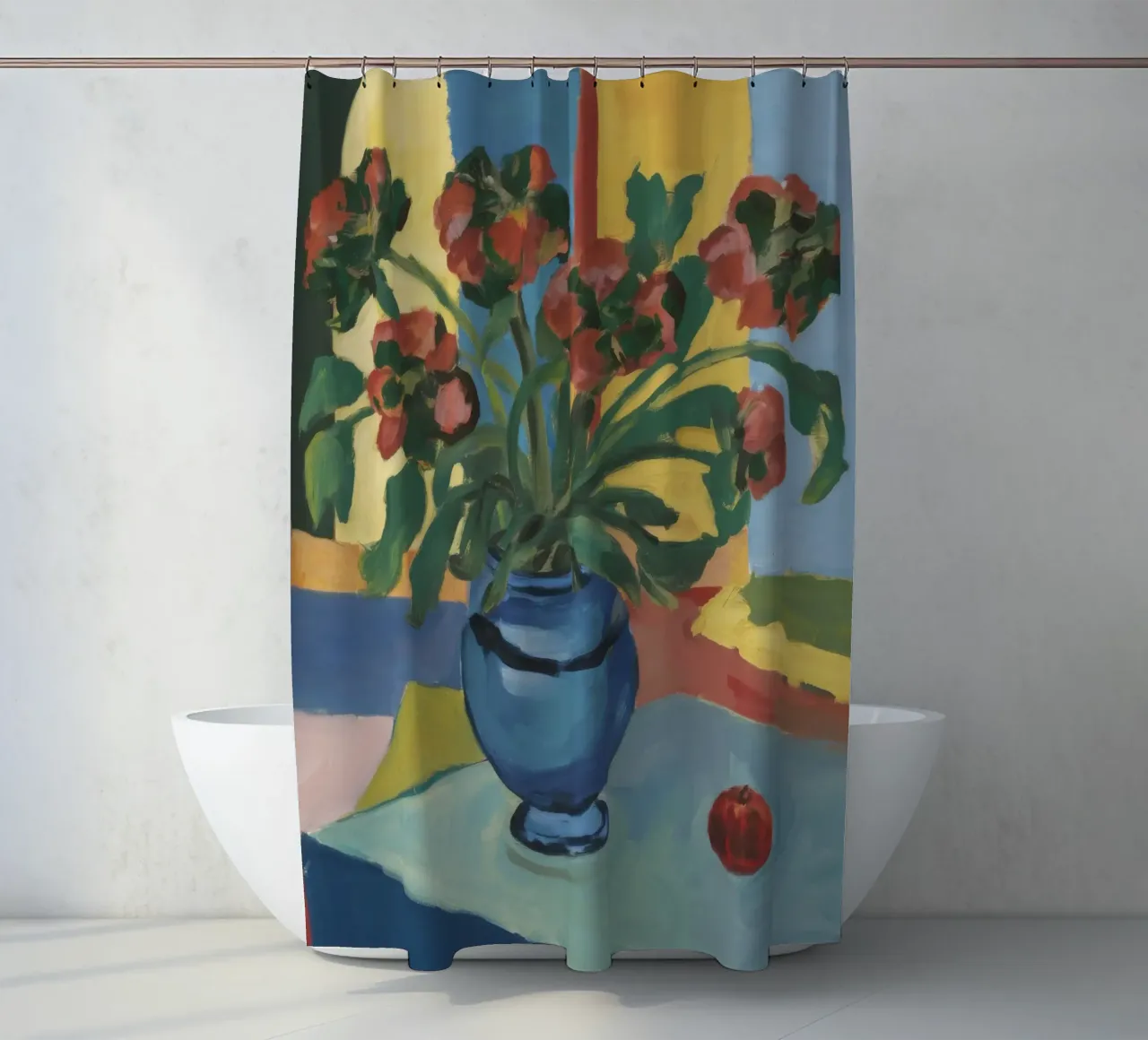 Fiore di bacche di cobalto tenda da doccia da Fable Tempa