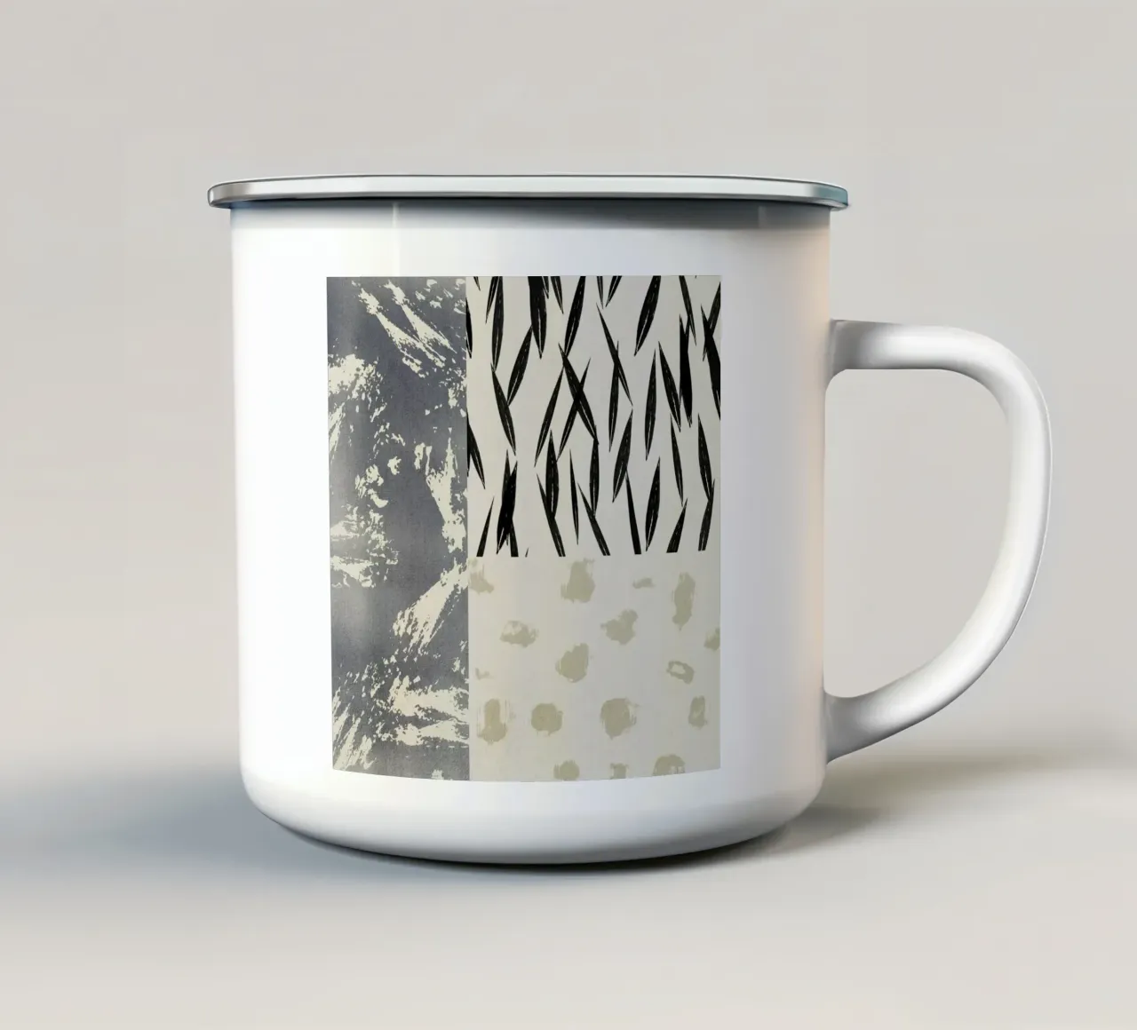 Collage moderno con varie forme e linee tazza in smalto da Imaginative