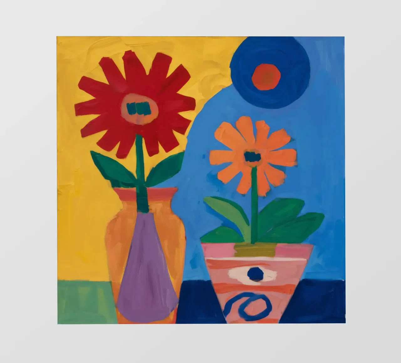 Fleurs de couleur primaire papier peint photo de Pan Denim