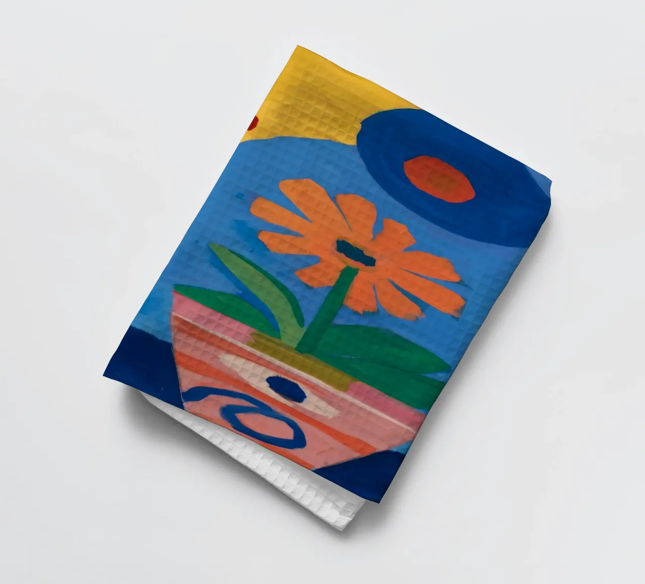 Fiori di colore primario canovaccio da cucina da Pan Denim