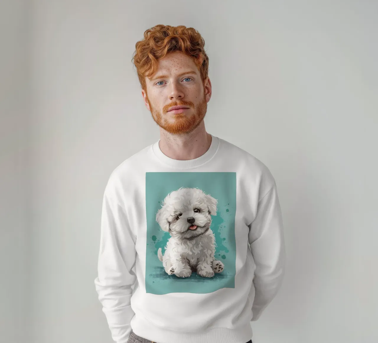 Un soffice compagno: L'adorabile fascino di un Bichon Frise felpa da DesignDoodle