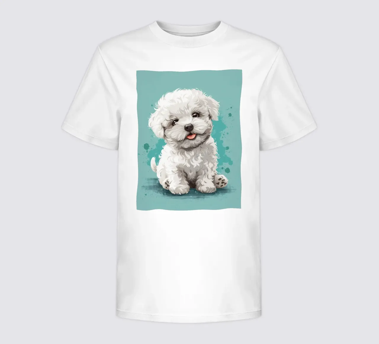 Fluffy Companion: A Bichon Frise's Adorable Charm kids t-shirt by DesignDoodle
