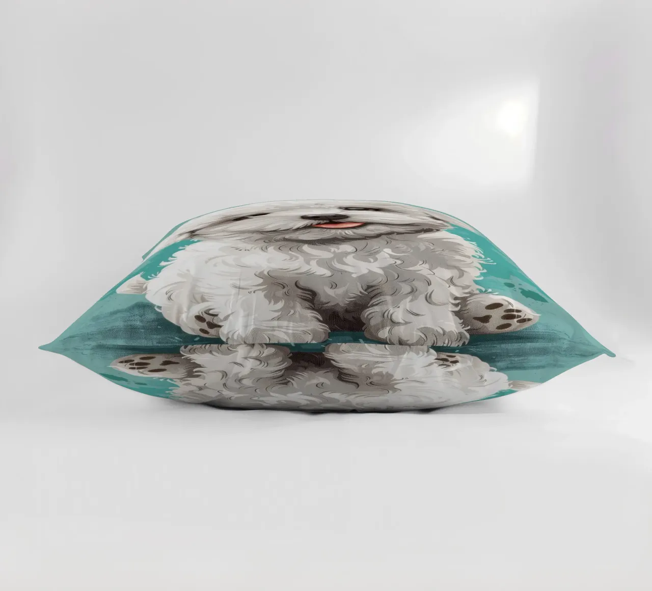 Un soffice compagno: L'adorabile fascino di un Bichon Frise cuscino da DesignDoodle