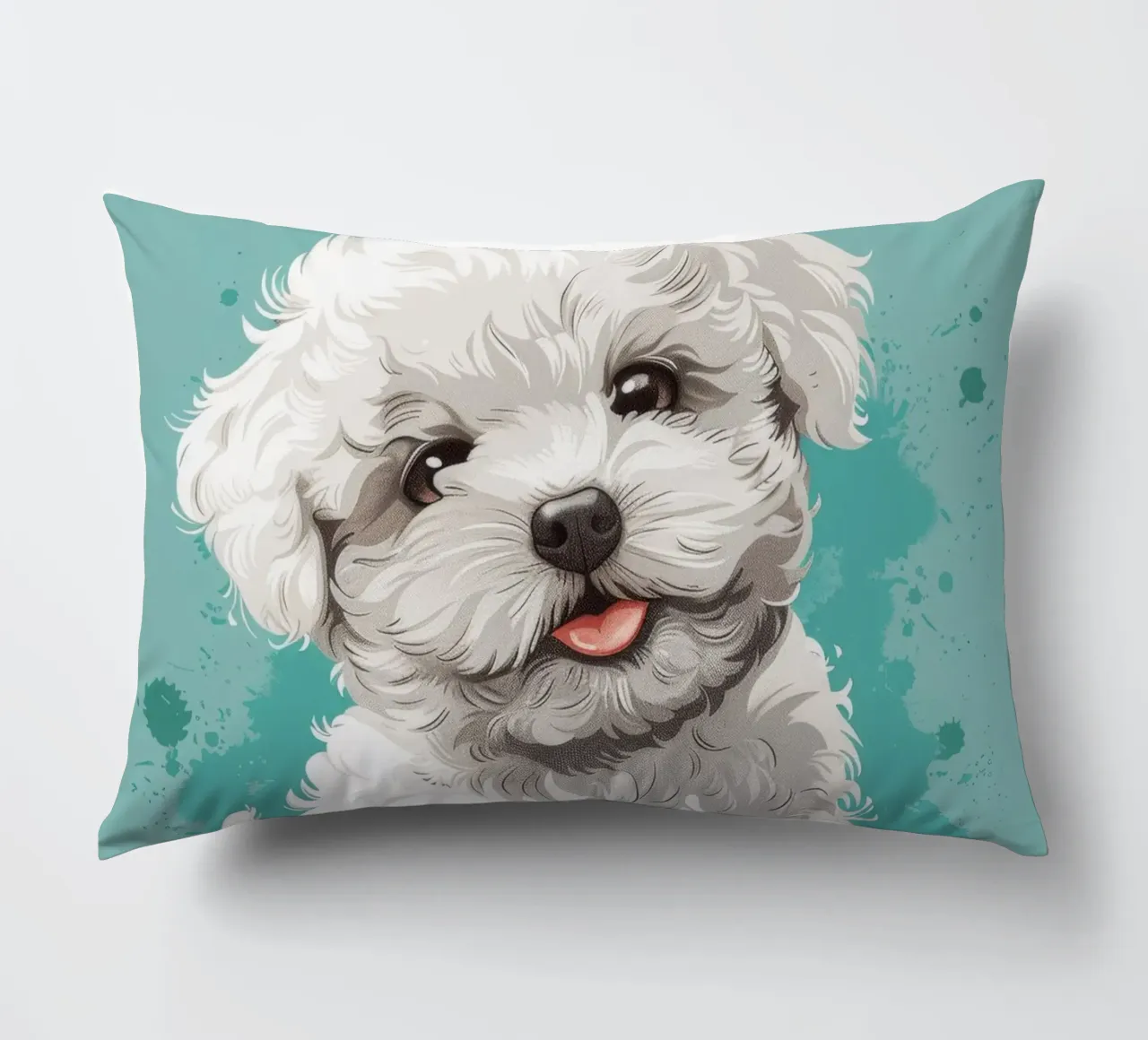 Un soffice compagno: L'adorabile fascino di un Bichon Frise cuscino da DesignDoodle