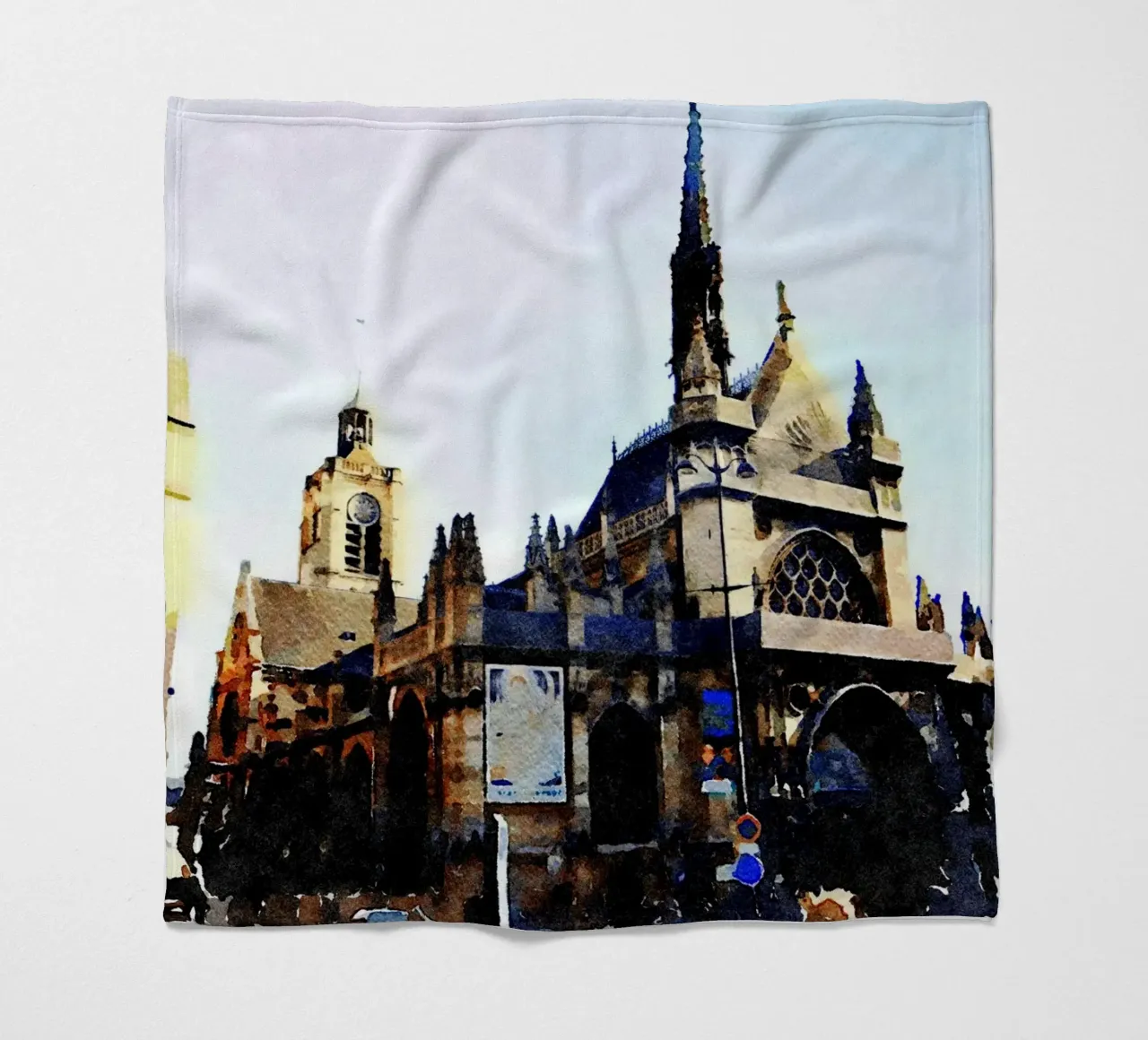 A church in Paris fleece blanket by Massimo Frascogna