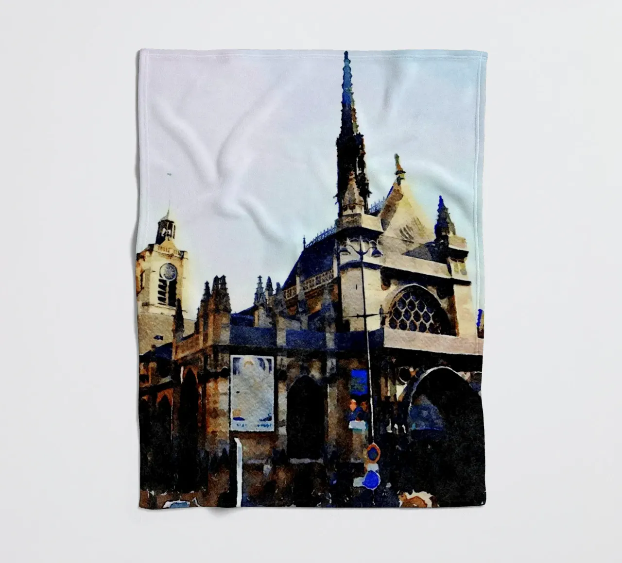 A church in Paris fleece blanket by Massimo Frascogna