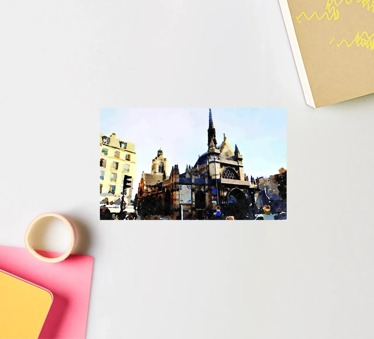A church in Paris sticker by Massimo Frascogna