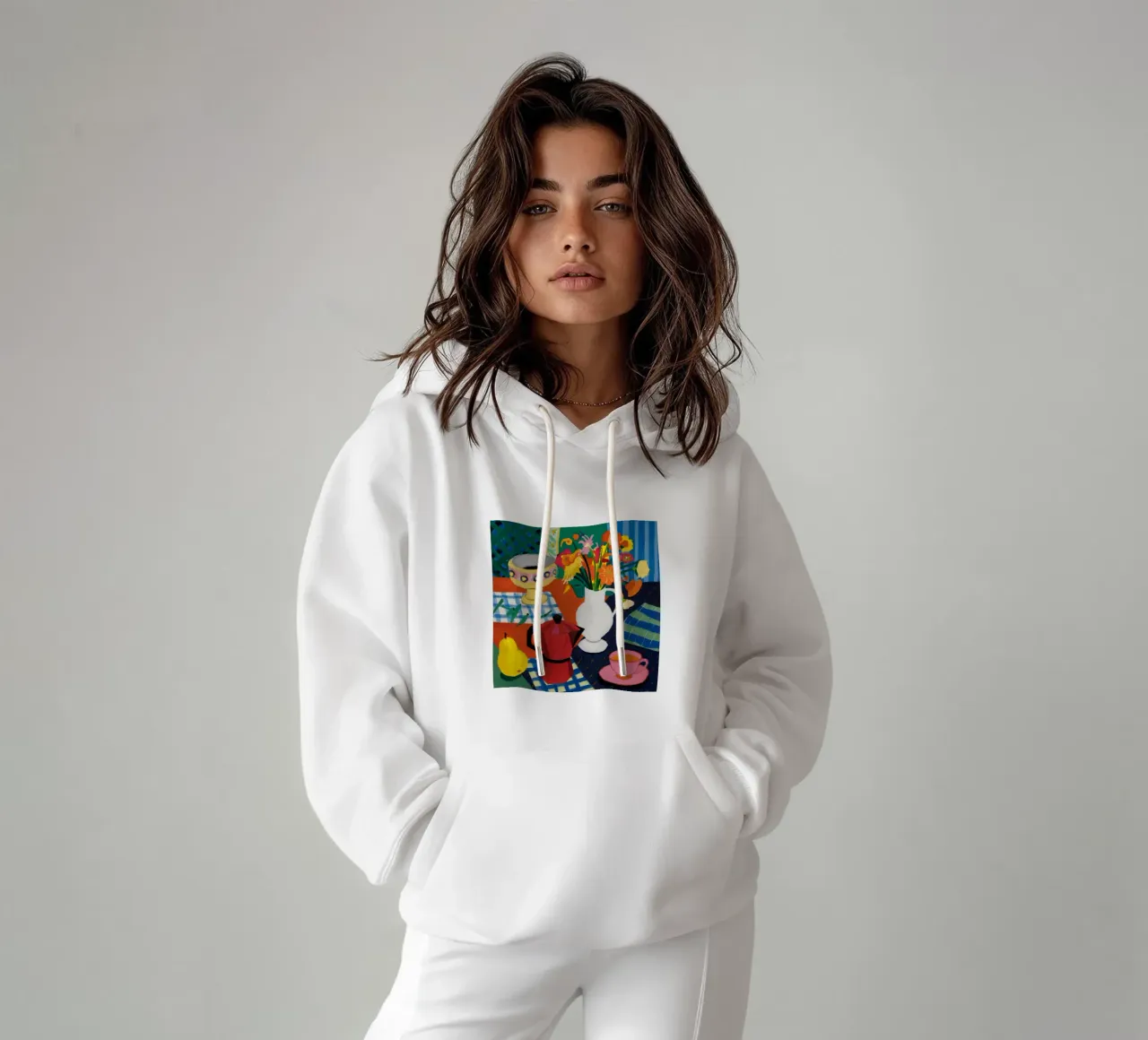 Pausa caffè a scacchi felpa con cappuccio da Fable Tempa