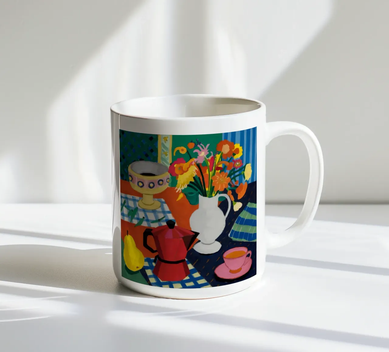 Pausa caffè a scacchi tazza in ceramica da Fable Tempa
