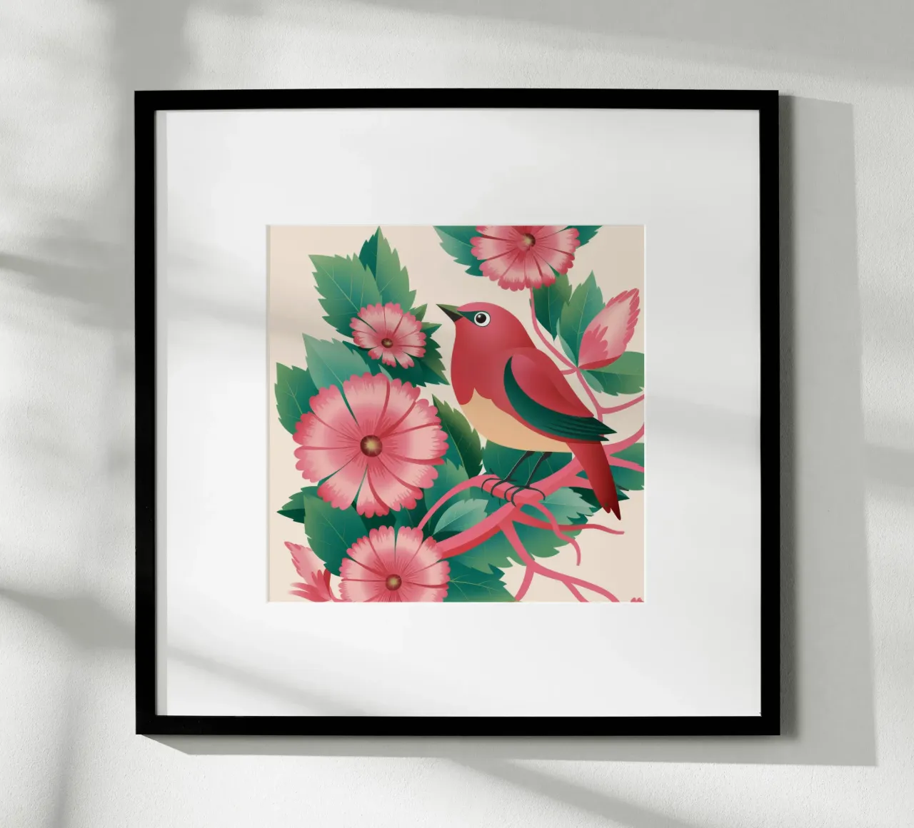 Fiori d'uccello rosa carta hahnemühle da Pan Denim
