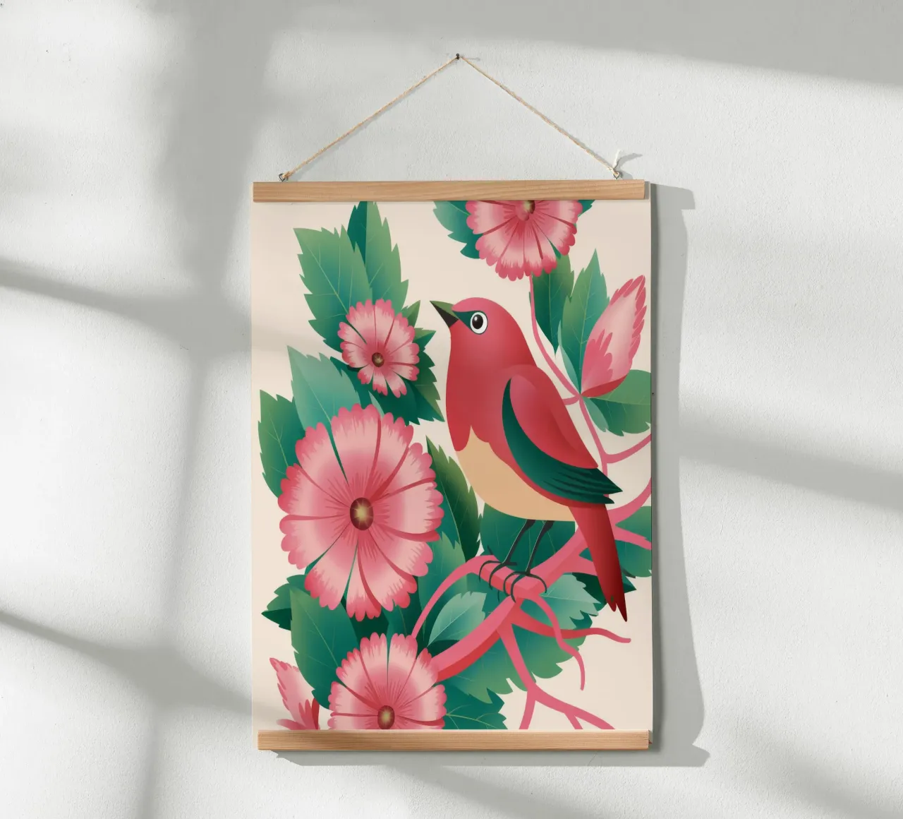 Fiori d'uccello rosa carta hahnemühle da Pan Denim