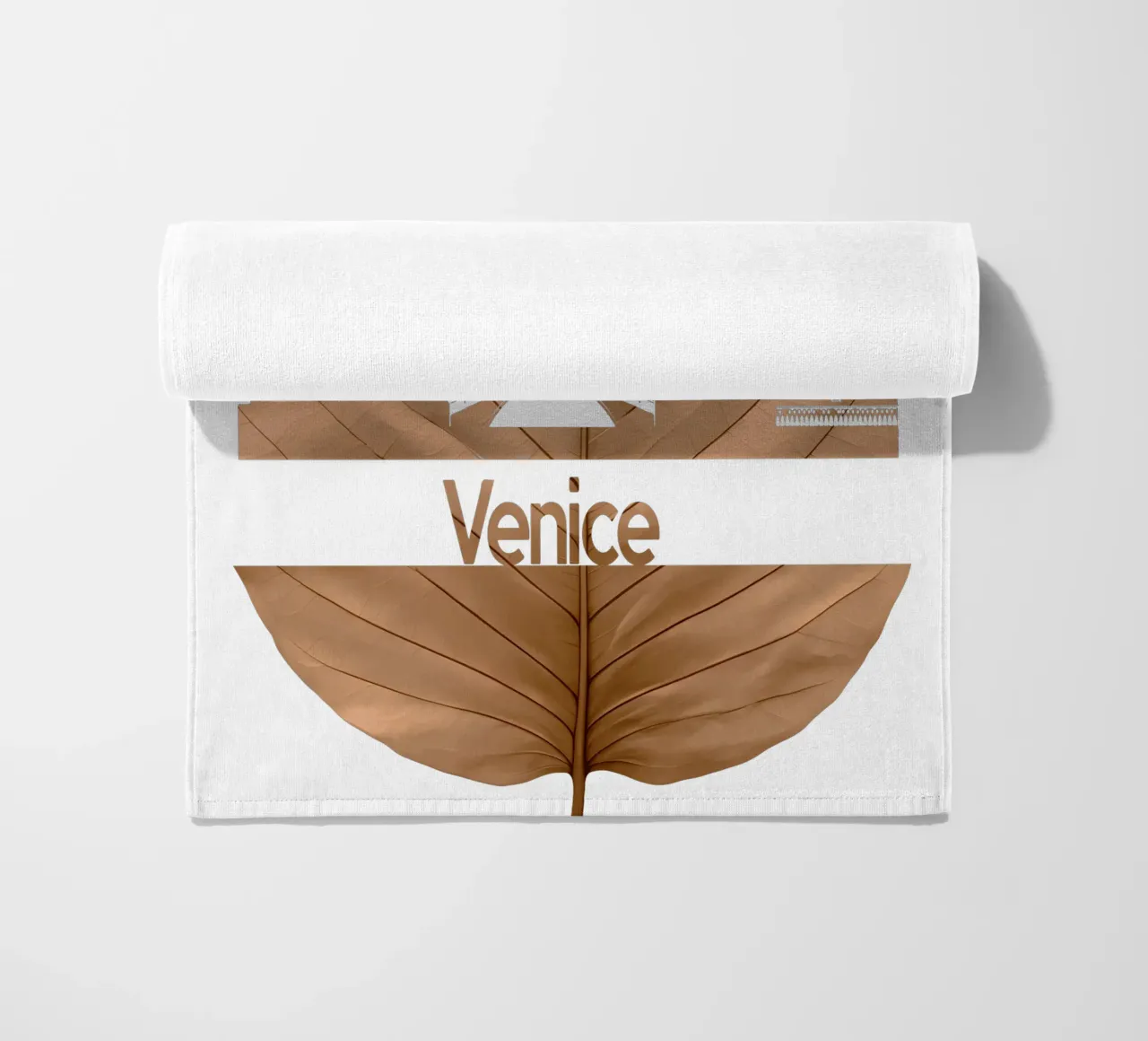 skyline della città di venezia taglio di foglie ilustrazione telo mare da kahfiza