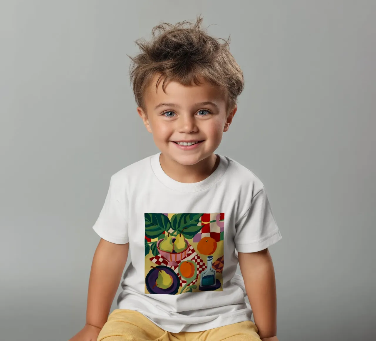 Gingham Bottle Serenity kids t-shirt by Fable Tempa
