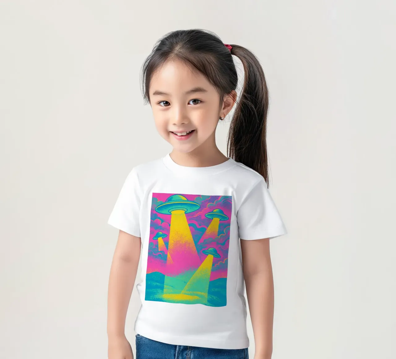 Neon UFO`s kids t-shirt by treechild