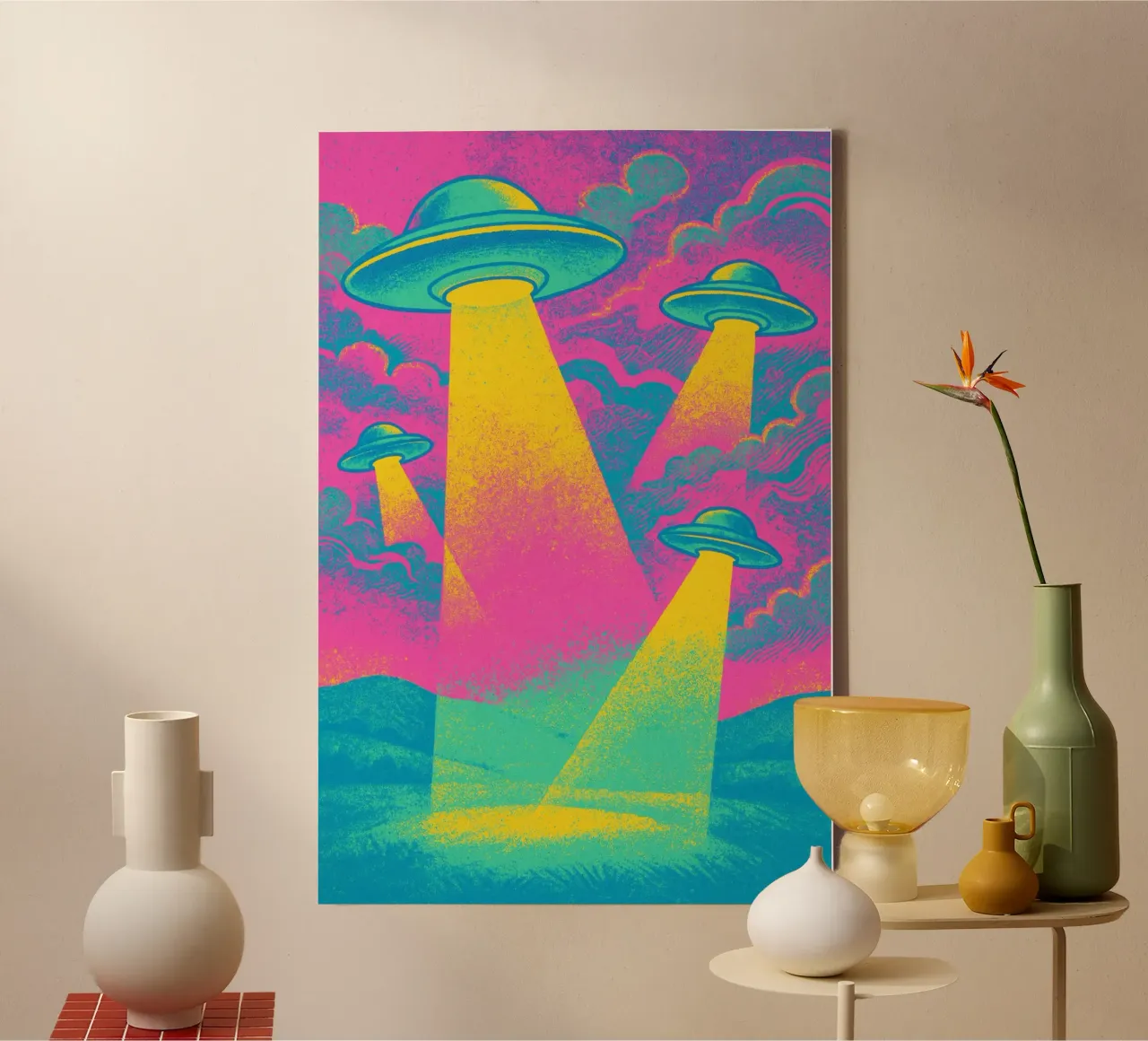 Neon UFO`s canvas by treechild