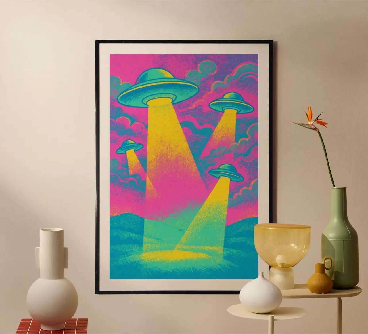 Neon UFO`s hahnemühle by treechild