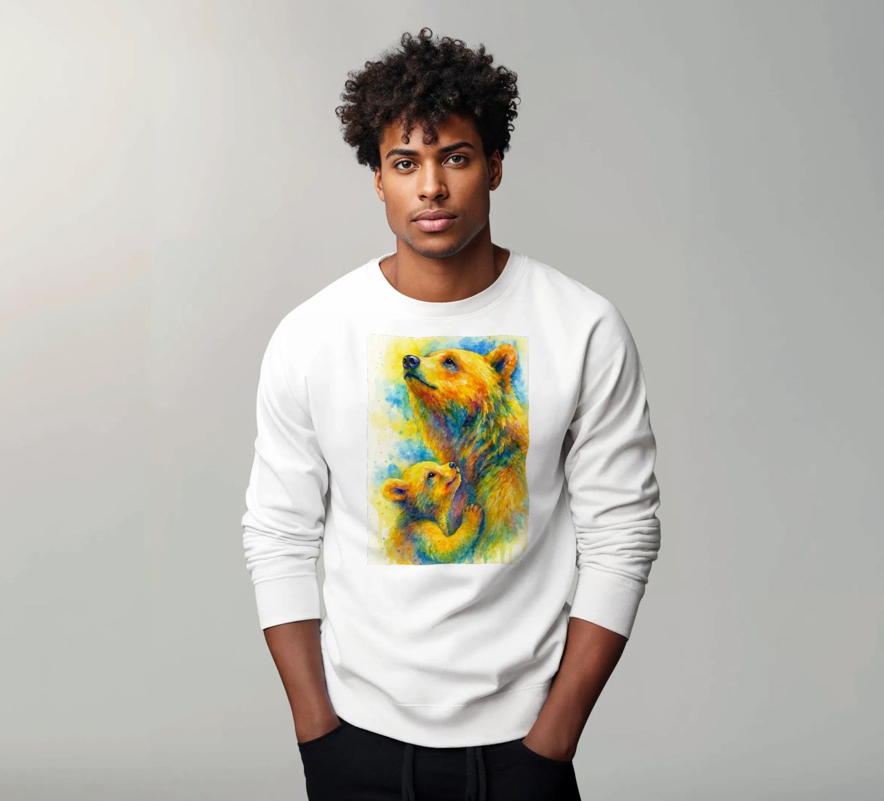 orso e cubo pittura colorata felpa da toegoe