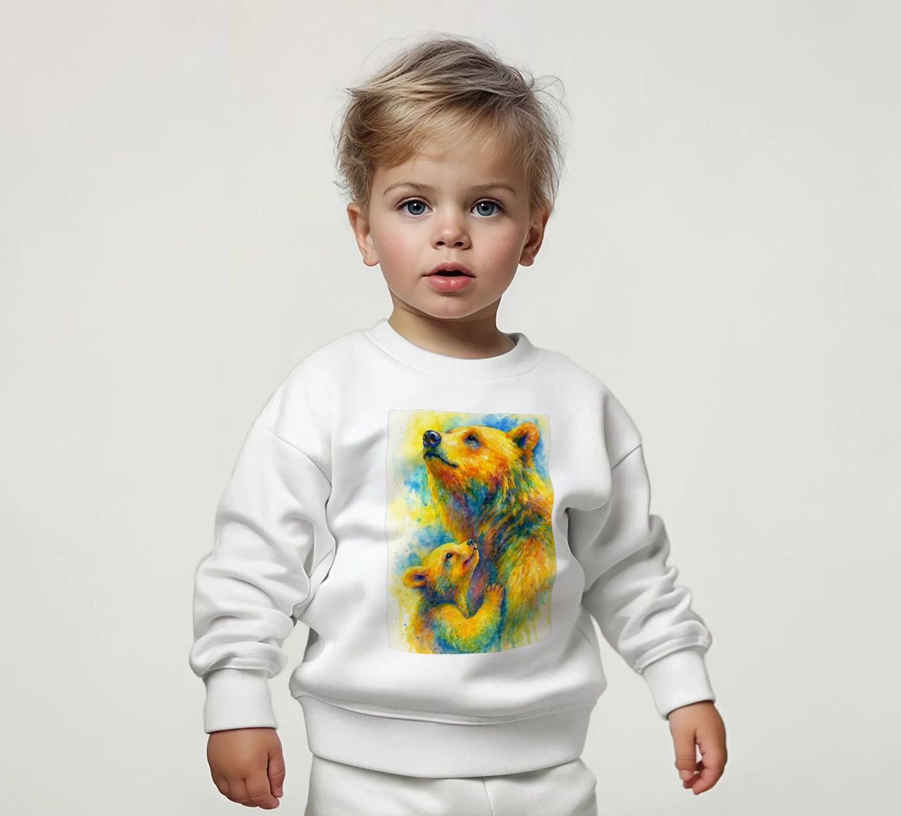 orso e cubo pittura colorata felpa neonato da toegoe