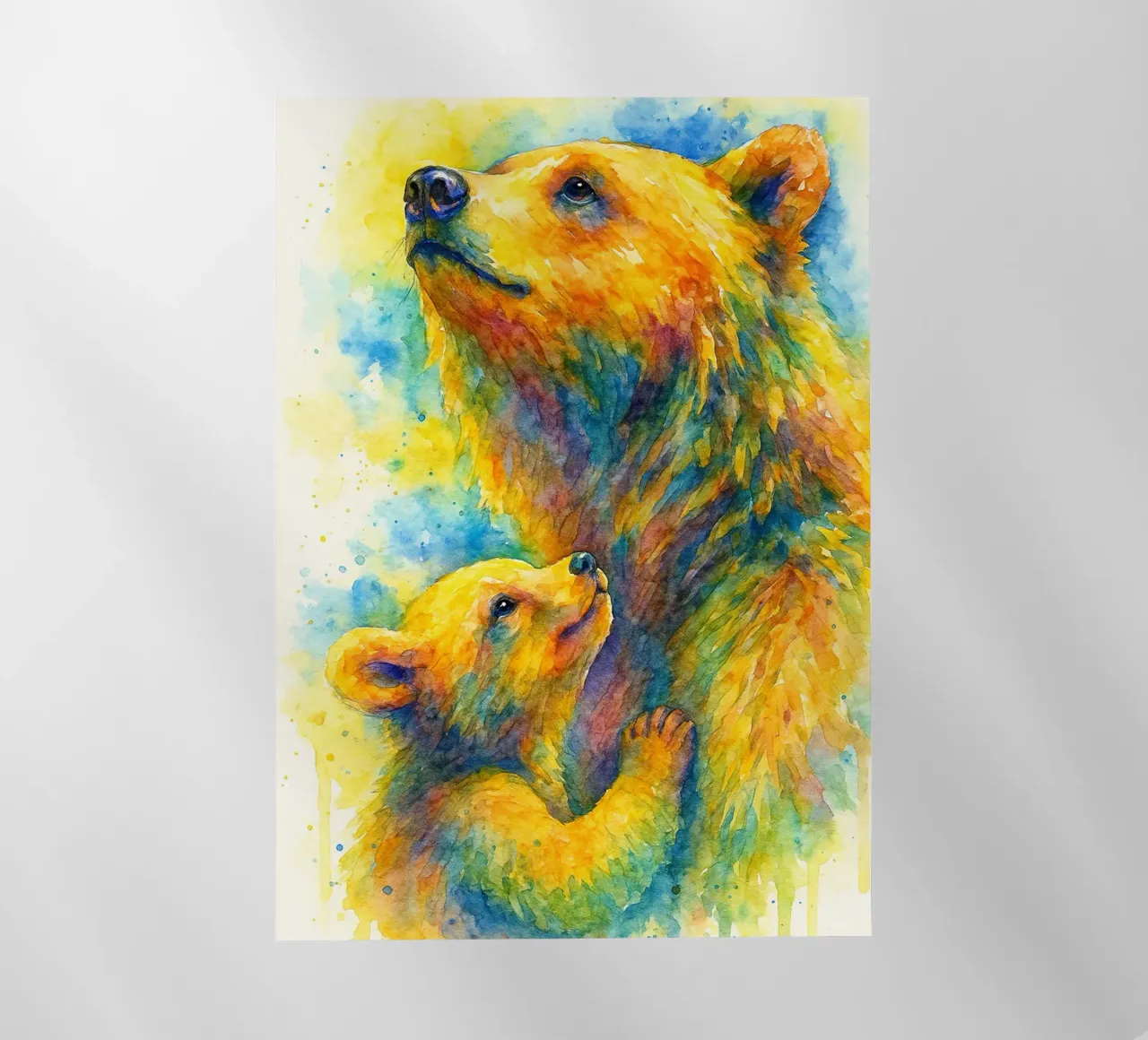 orso e cubo pittura colorata pellicola backlit da toegoe