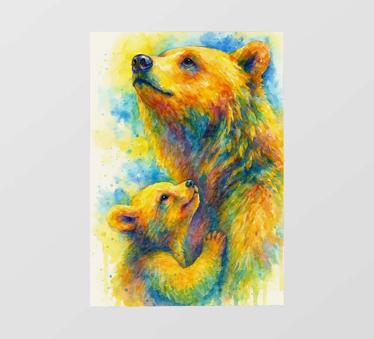 orso e cubo pittura colorata pellicola backlit da toegoe