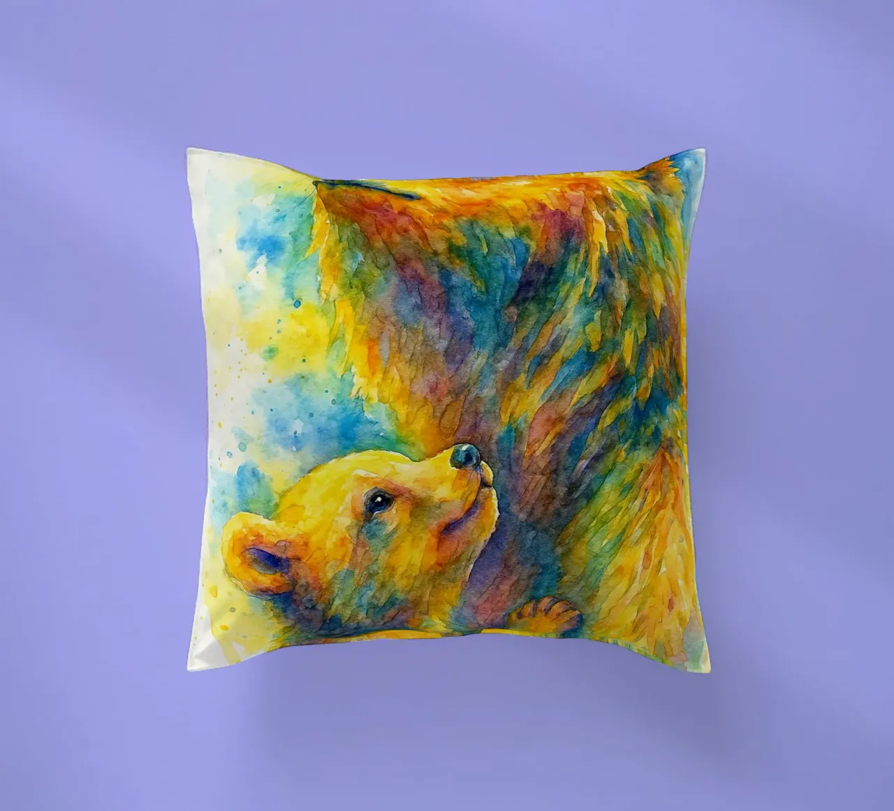 orso e cubo pittura colorata cuscino da toegoe