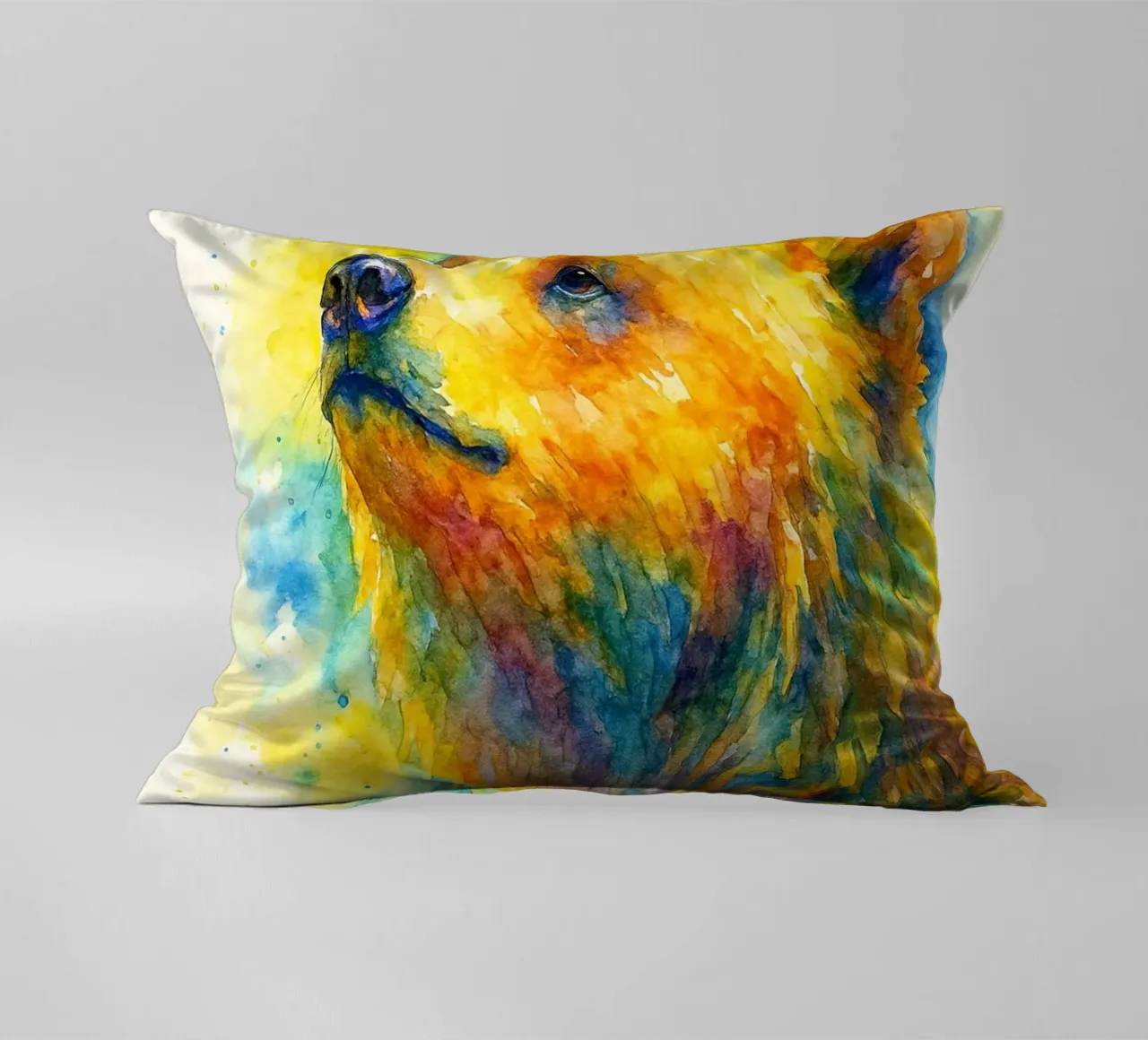 orso e cubo pittura colorata cuscino da toegoe