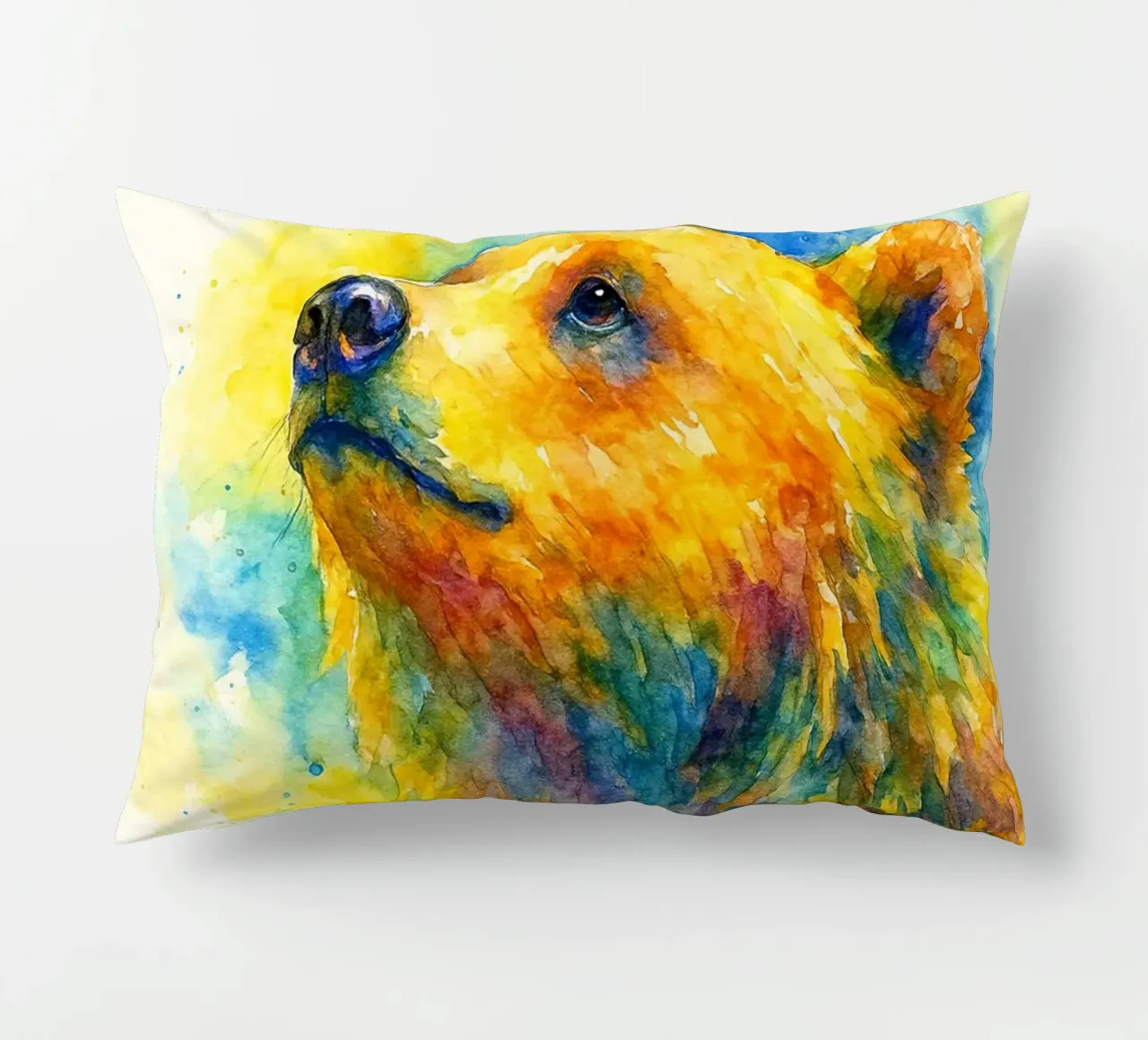 orso e cubo pittura colorata cuscino da toegoe
