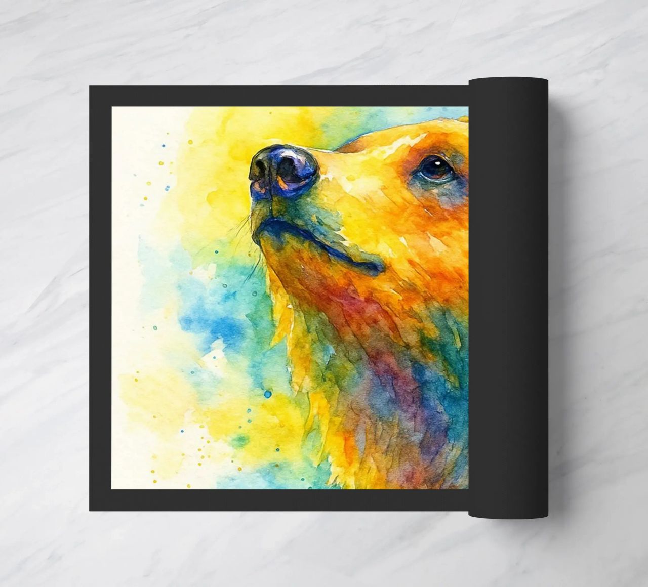 orso e cubo pittura colorata zerbino da toegoe