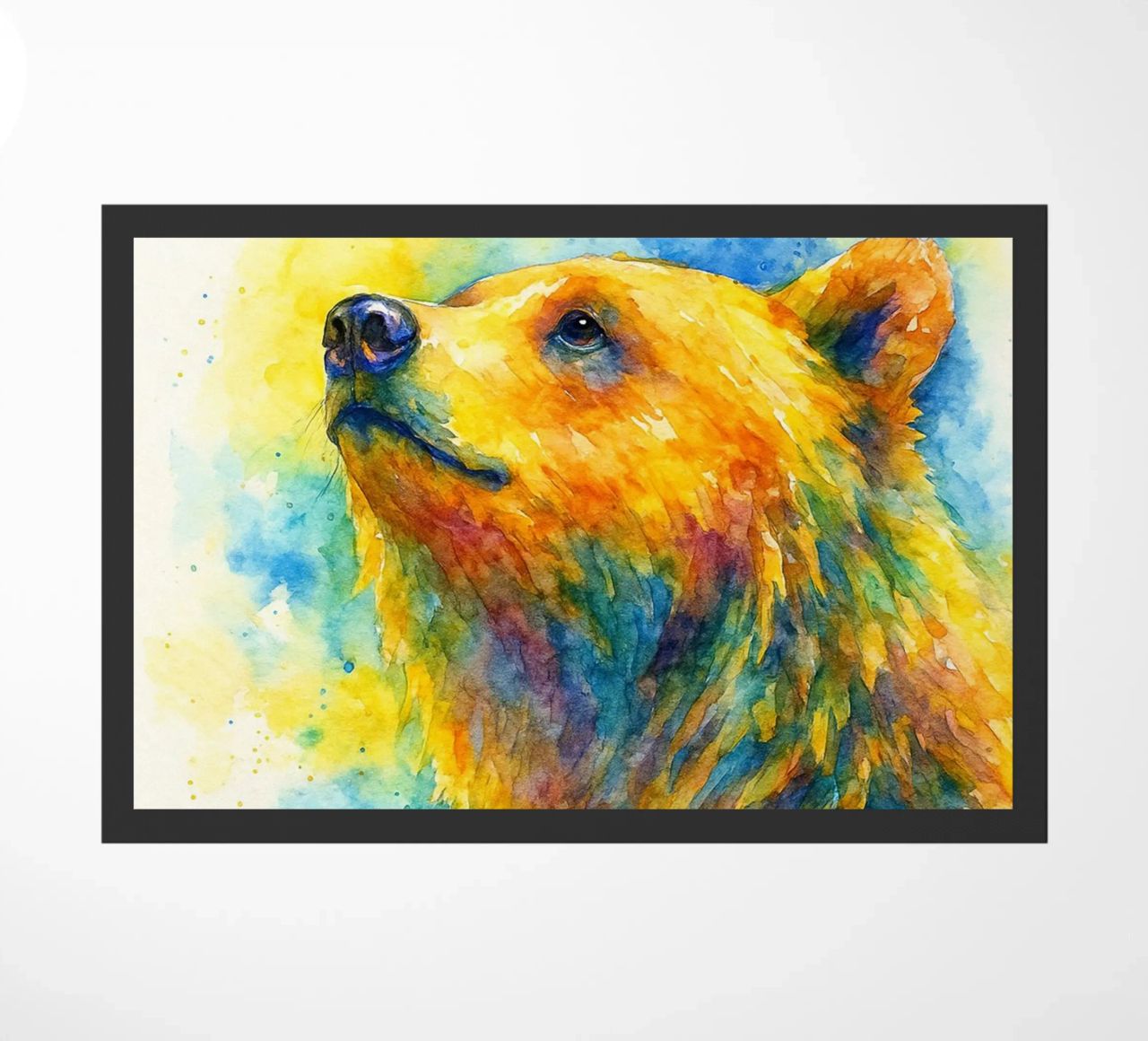 orso e cubo pittura colorata zerbino da toegoe
