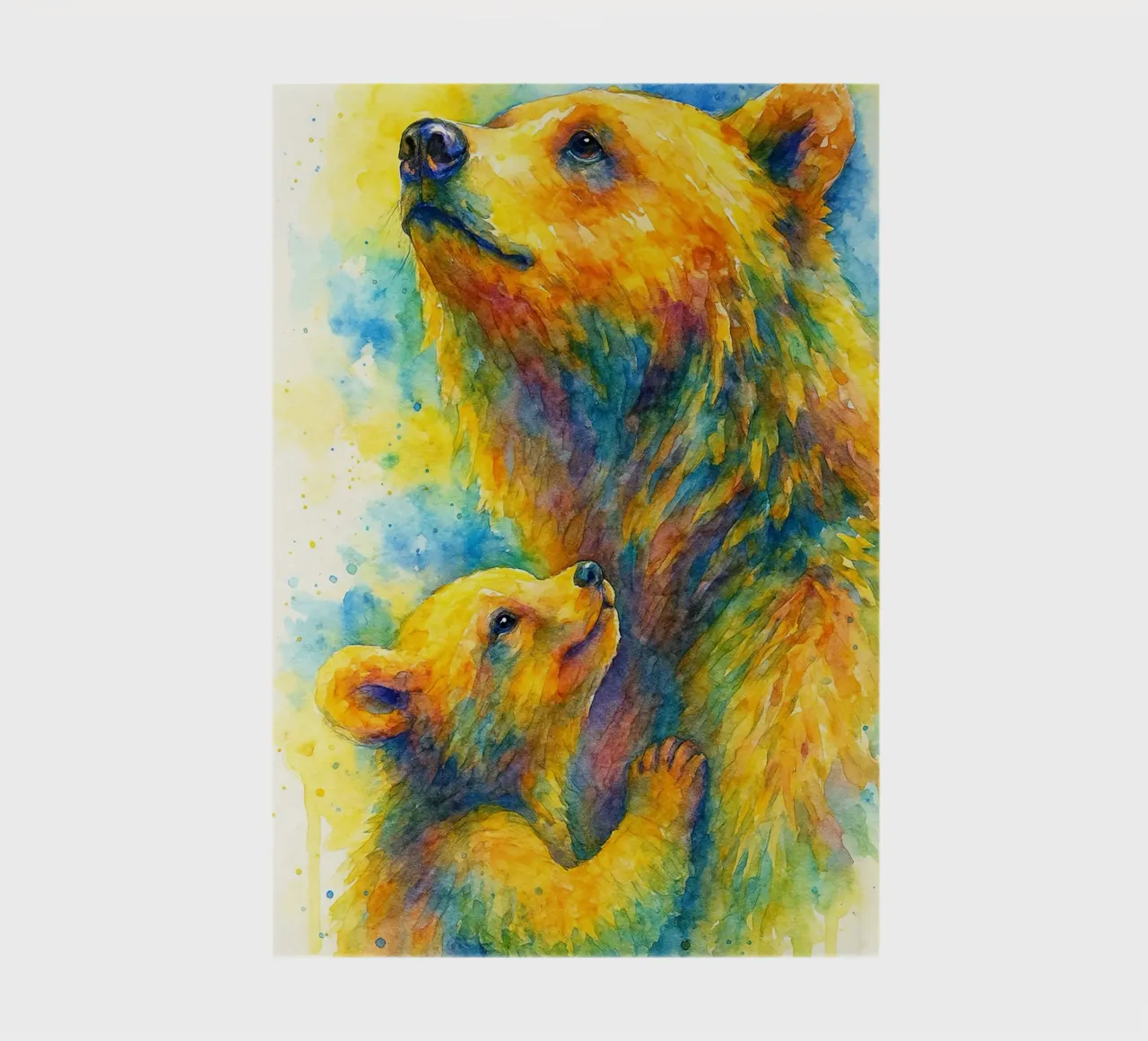bear and cube colorfull painting notebook by toegoe