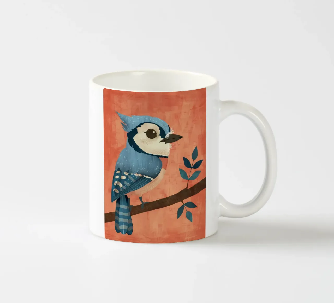 Beauté automnale : Un geai bleu dans le feuillage d'automne mug en céramique de DesignDoodle