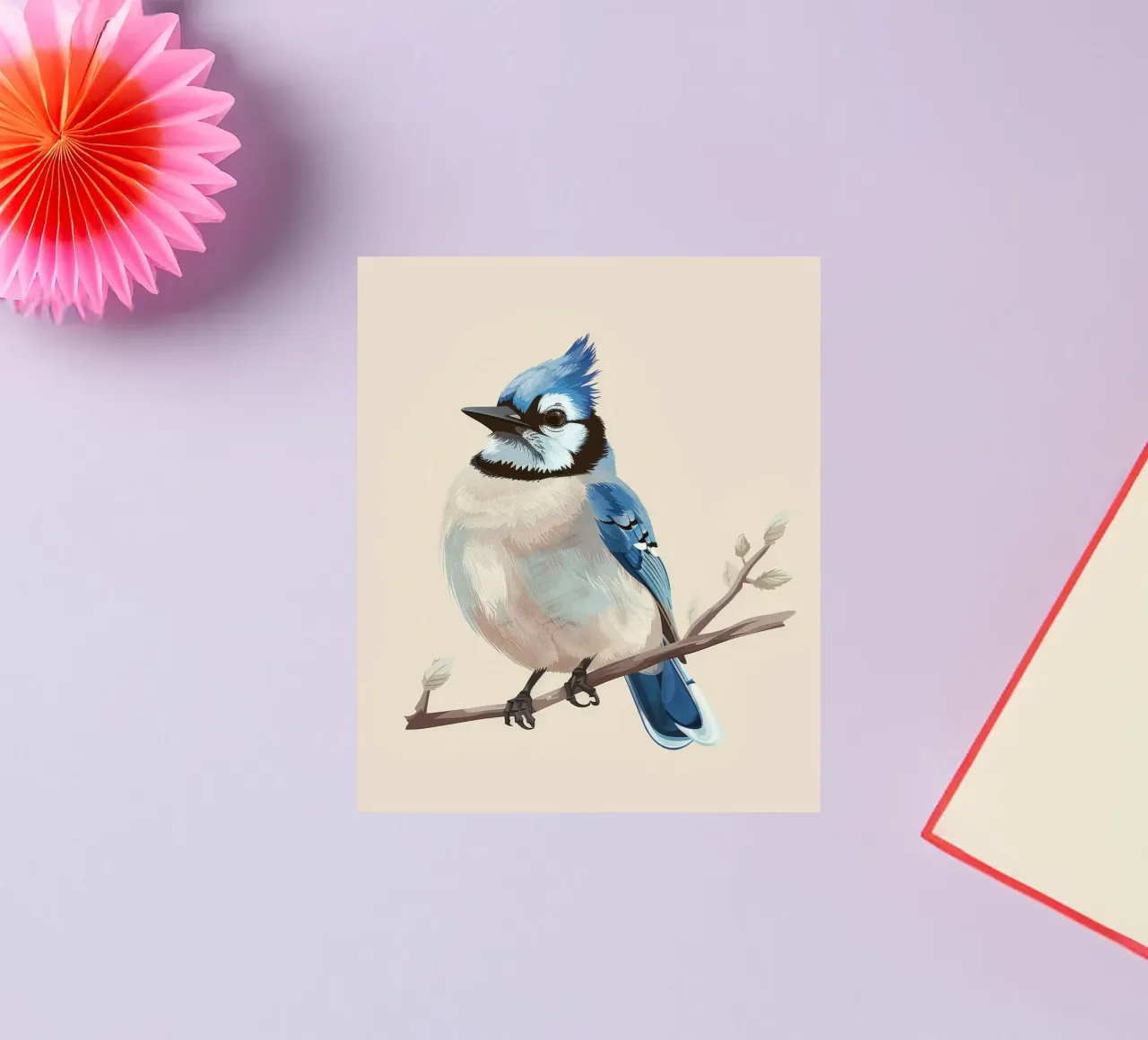 Serenity in Blue: A Stylish Blue Jay in Nature sticker by DesignDoodle