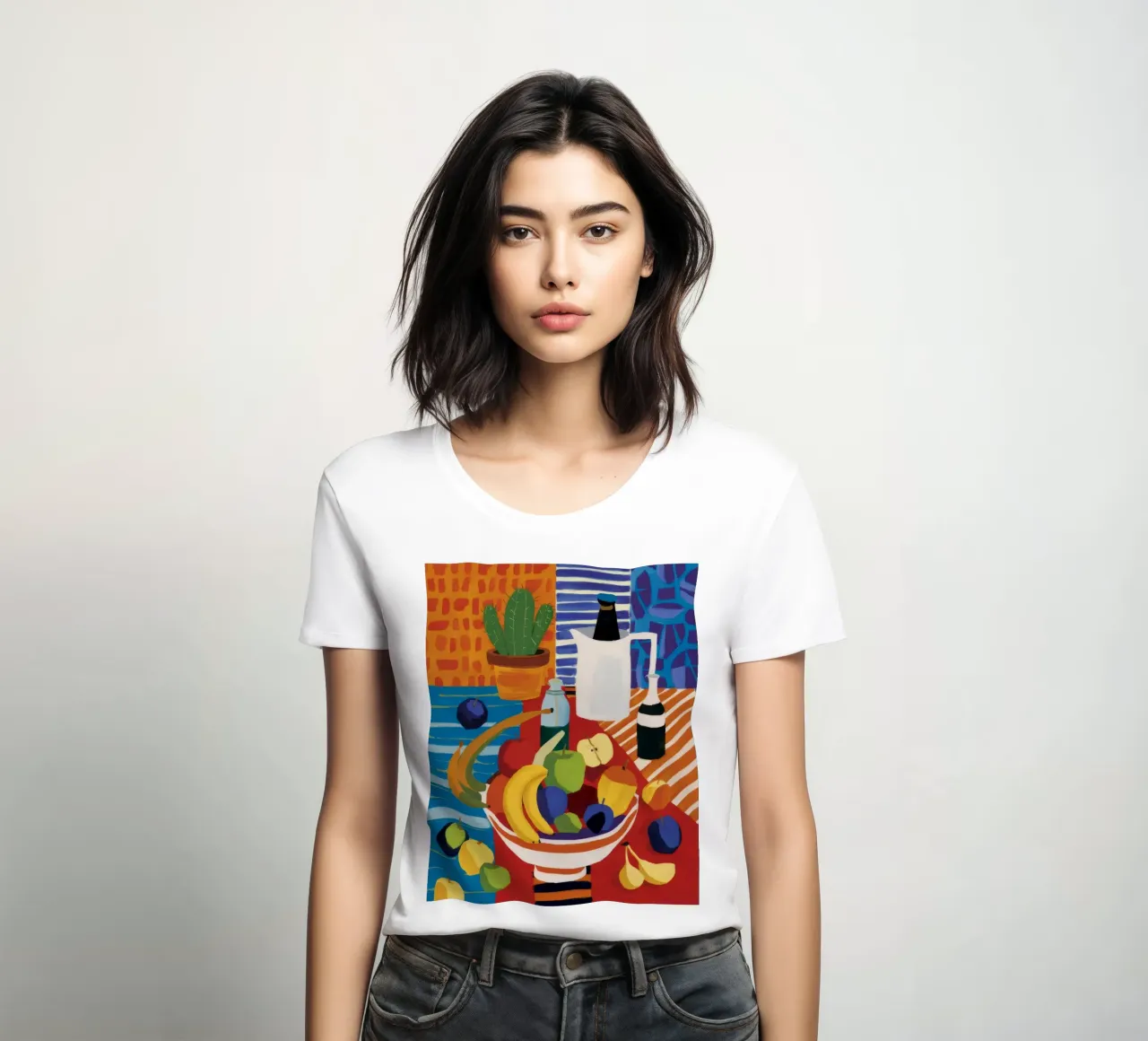 Striped Abundance Banquet women's fitted t-shirt by Fable Tempa