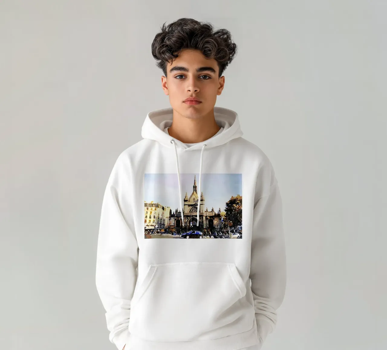 Chiesa di Parigi felpa con cappuccio da Massimo Frascogna