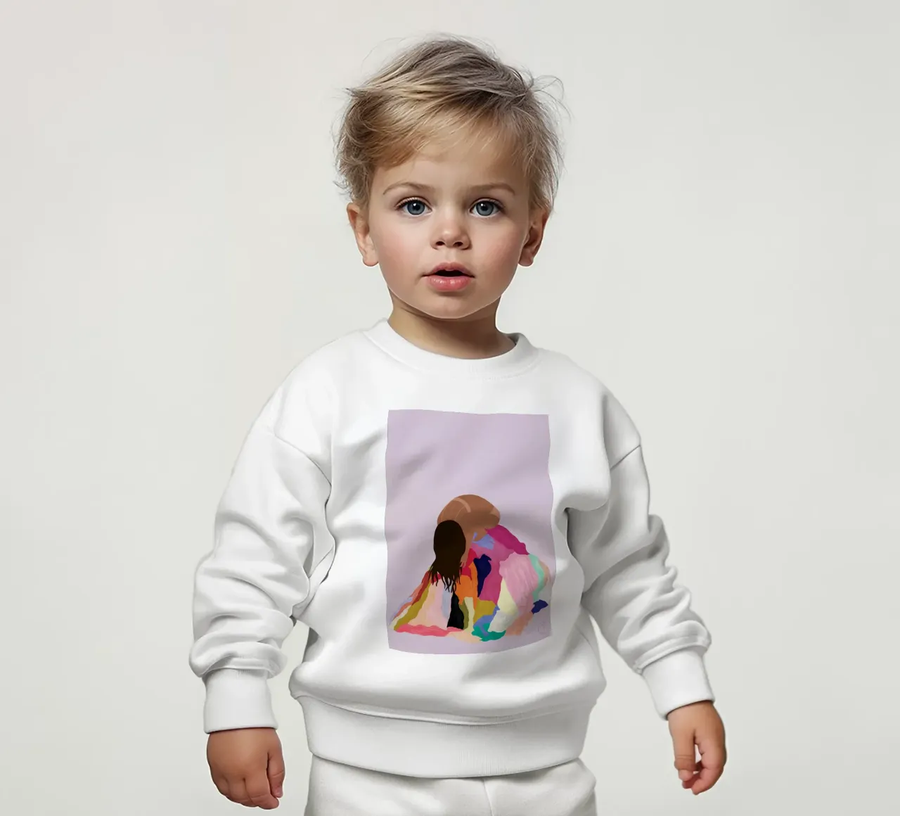 donna capelli ricci multicolore felpa neonato da maluniq
